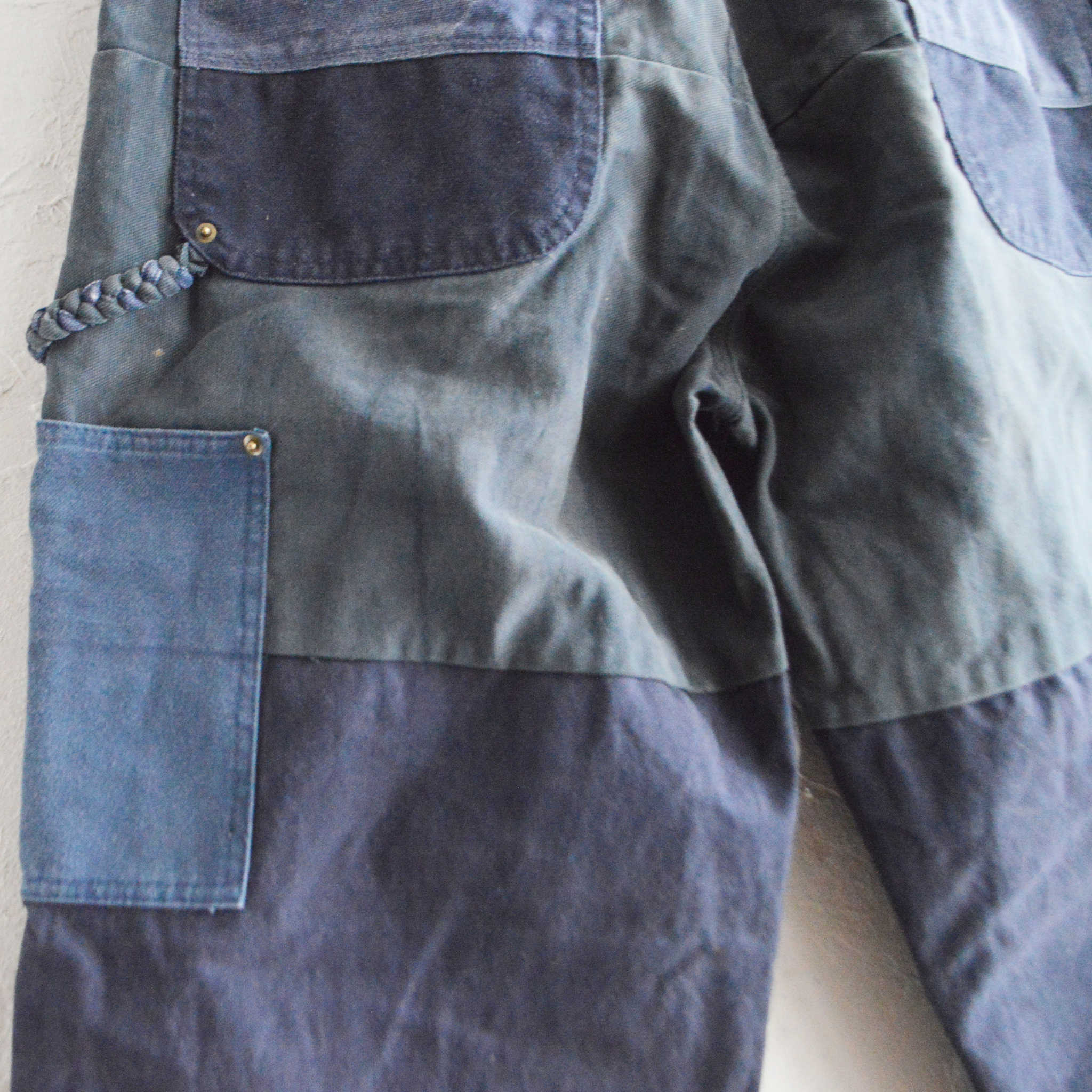 Nasngwam. ナスングワム / DAMAGE DOUBLE KNEE PANTS ダメージダブルニーパンツ Lsize (NAVY ネイビー)