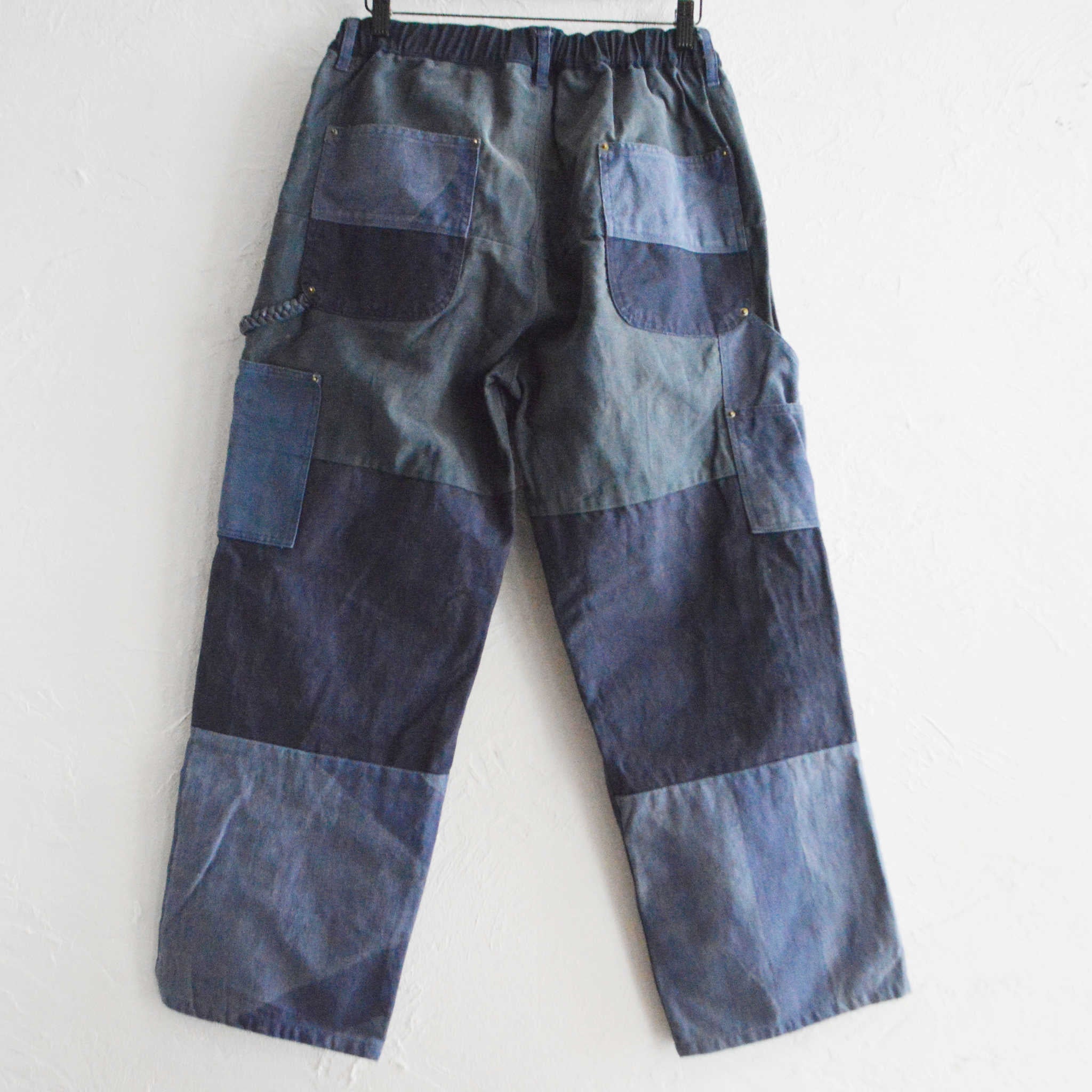 Nasngwam. ナスングワム / DAMAGE DOUBLE KNEE PANTS ダメージダブルニーパンツ Lsize (NAVY ネイビー)