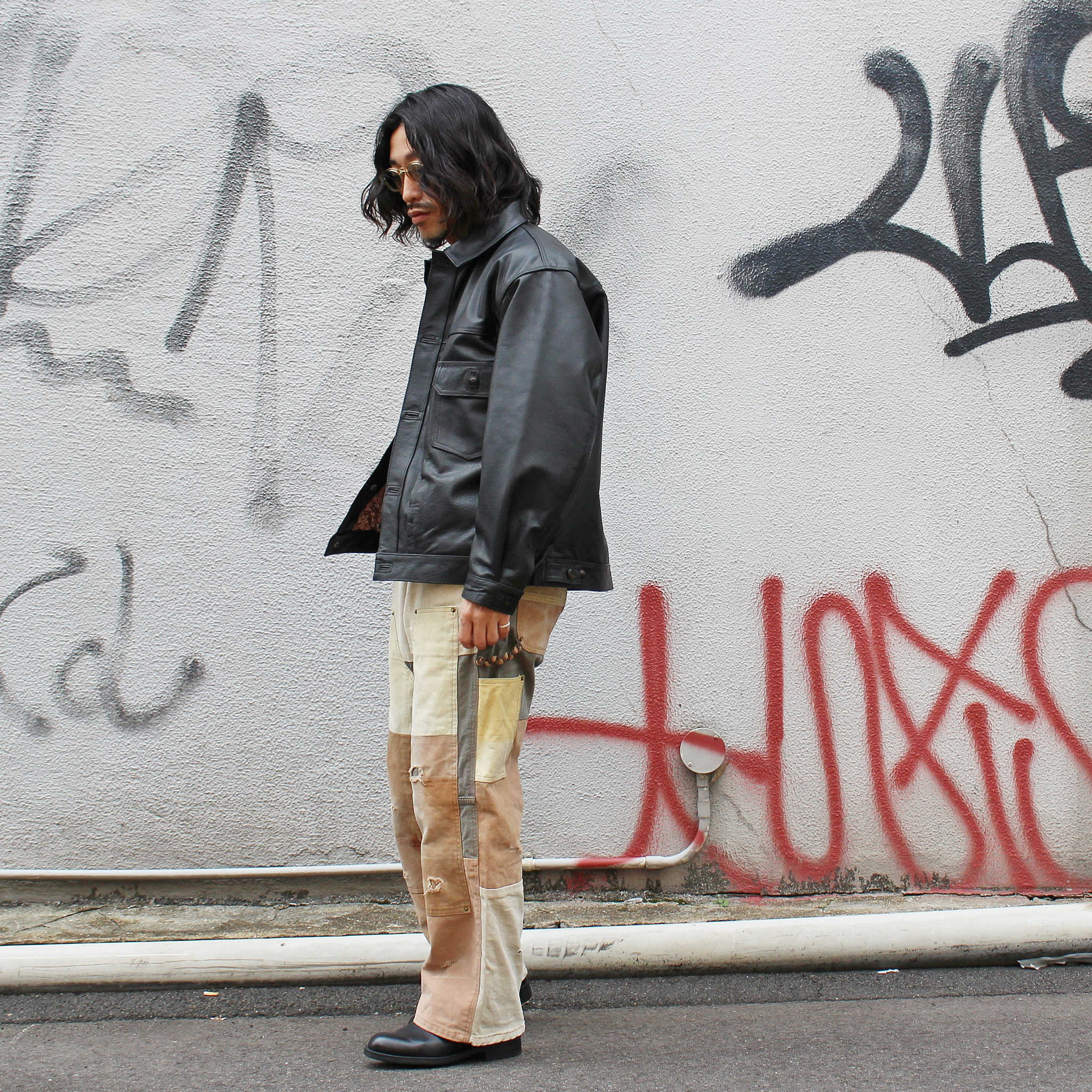 Nasngwam. ナスングワム / DAMAGE DOUBLE KNEE PANTS ダメージダブルニーパンツ Lsize (BROWN ブラウン)