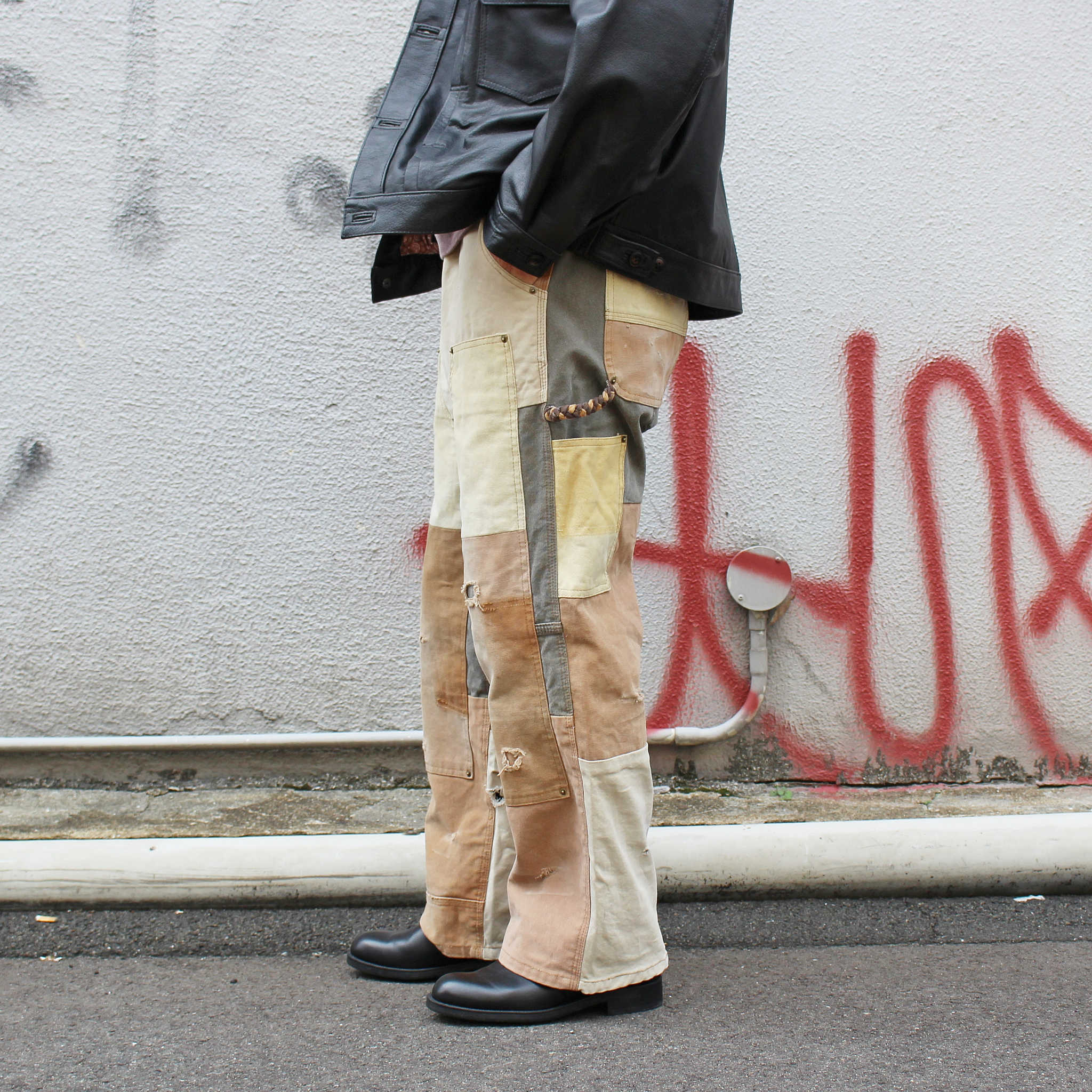 Nasngwam. ナスングワム / DAMAGE DOUBLE KNEE PANTS ダメージダブルニーパンツ Lsize (BROWN ブラウン)