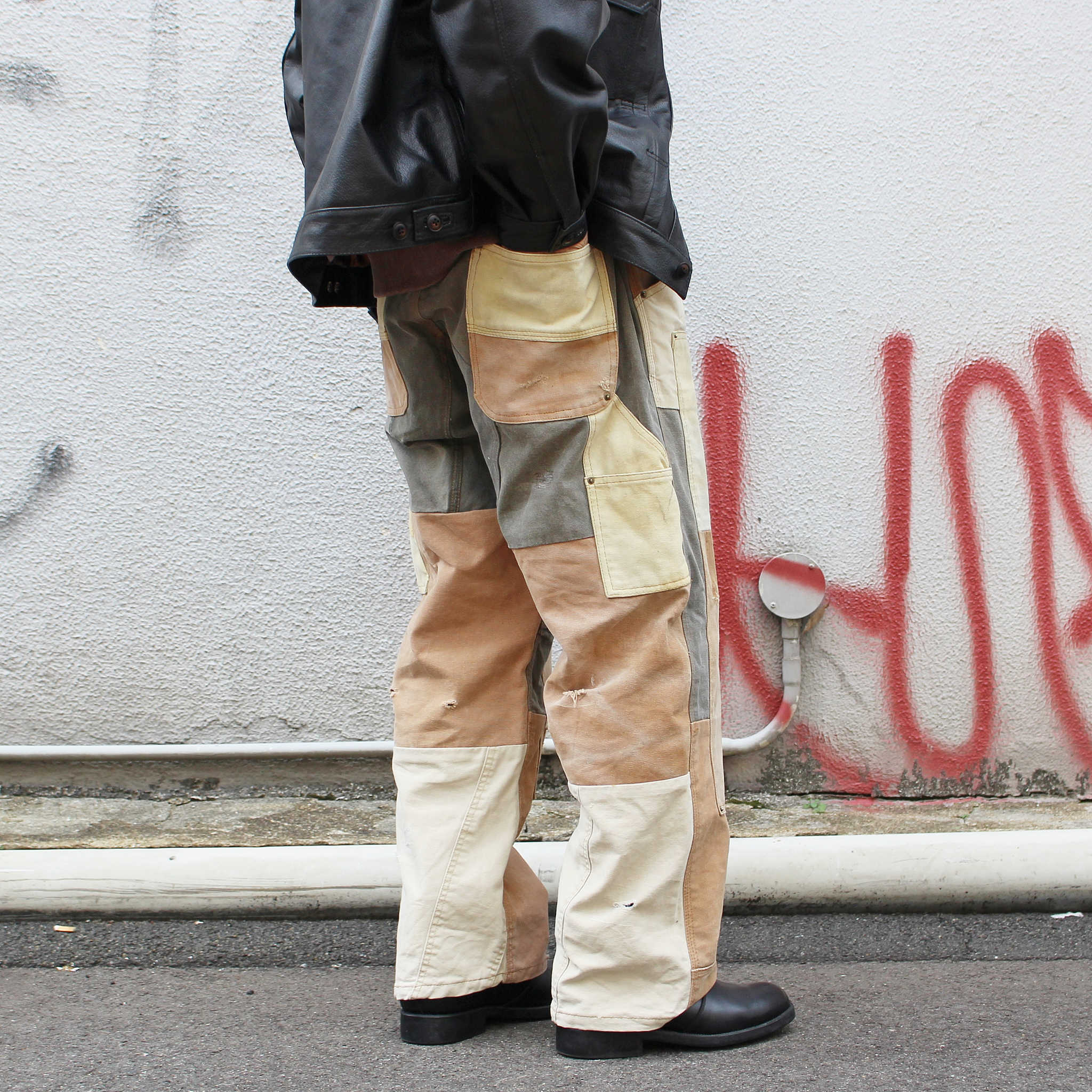 Nasngwam. ナスングワム / DAMAGE DOUBLE KNEE PANTS ダメージダブルニーパンツ Lsize (BROWN ブラウン)