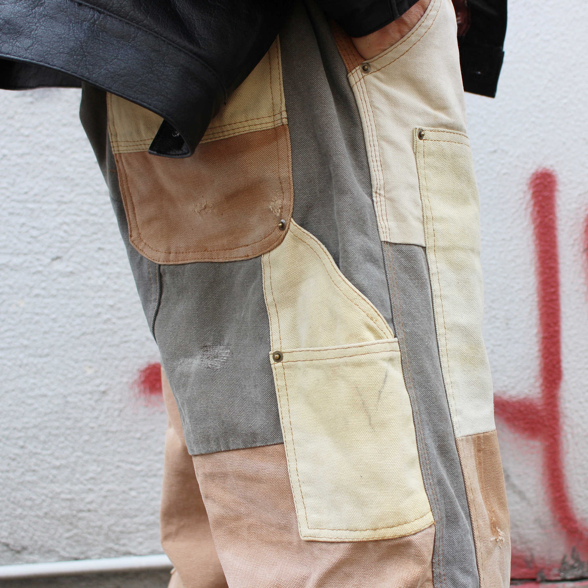 Nasngwam. ナスングワム / DAMAGE DOUBLE KNEE PANTS ダメージダブルニーパンツ Lsize (BROWN ブラウン)