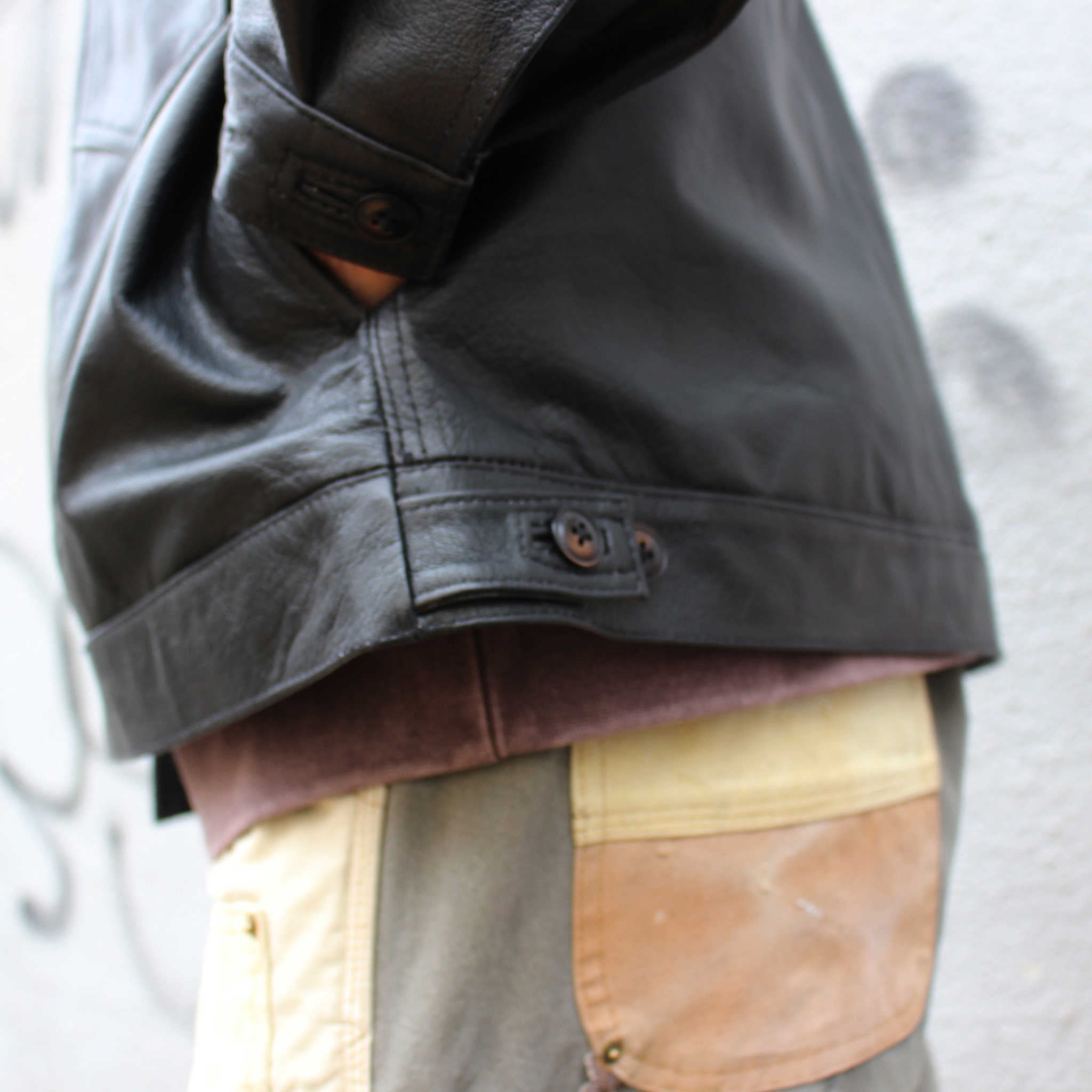 Nasngwam. ナスングワム / ATAVISM LEATHER JACKET アタビズムジャケット Msize (BLACK ブラック)