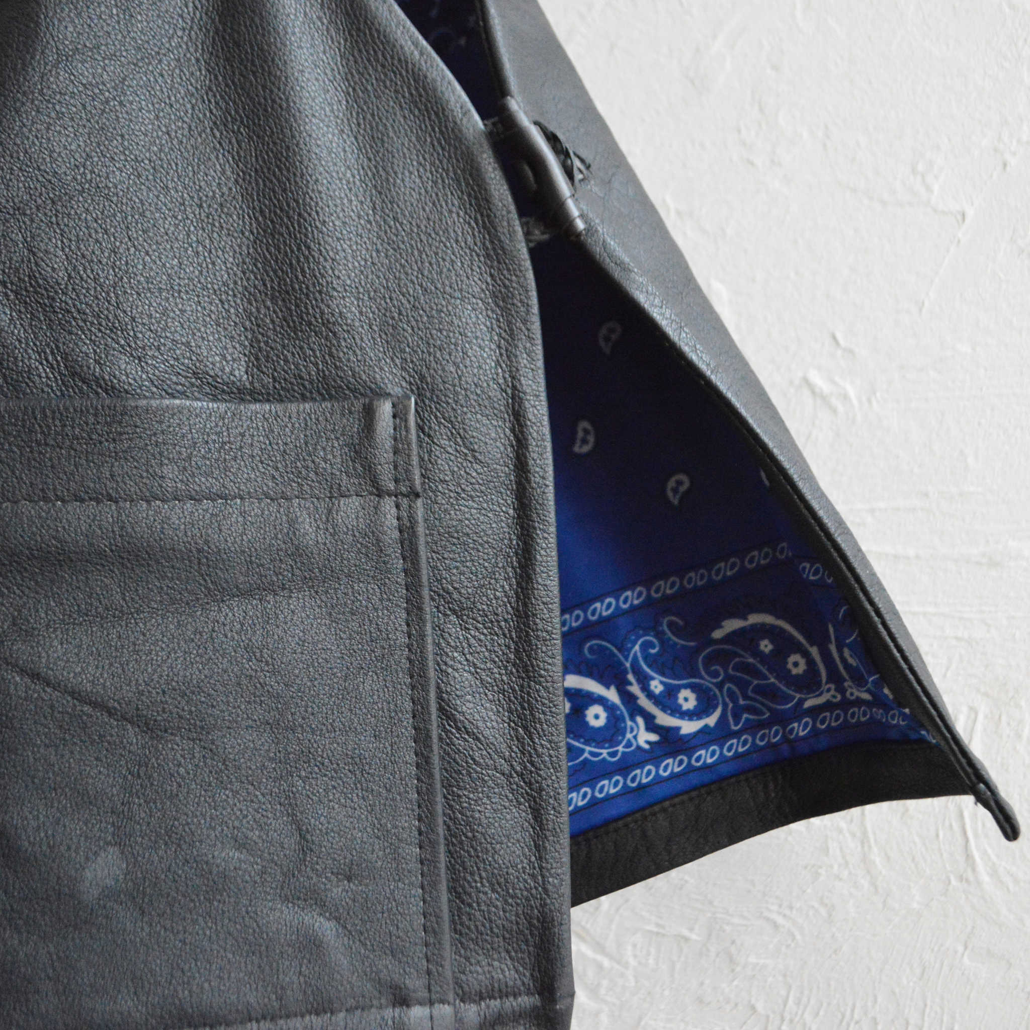 Nasngwam. ナスングワム / PUEBLO LEATHER VEST プエブロベスト Lsize (BLACK ブラック)
