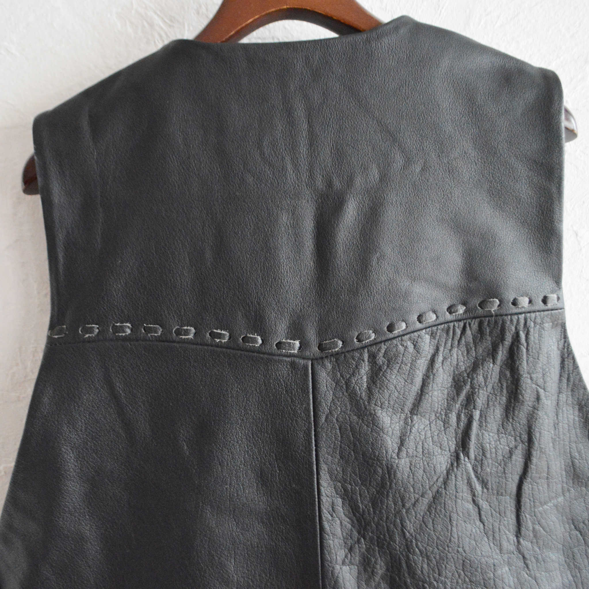 Nasngwam. ナスングワム / PUEBLO LEATHER VEST プエブロベスト Lsize (BLACK ブラック)