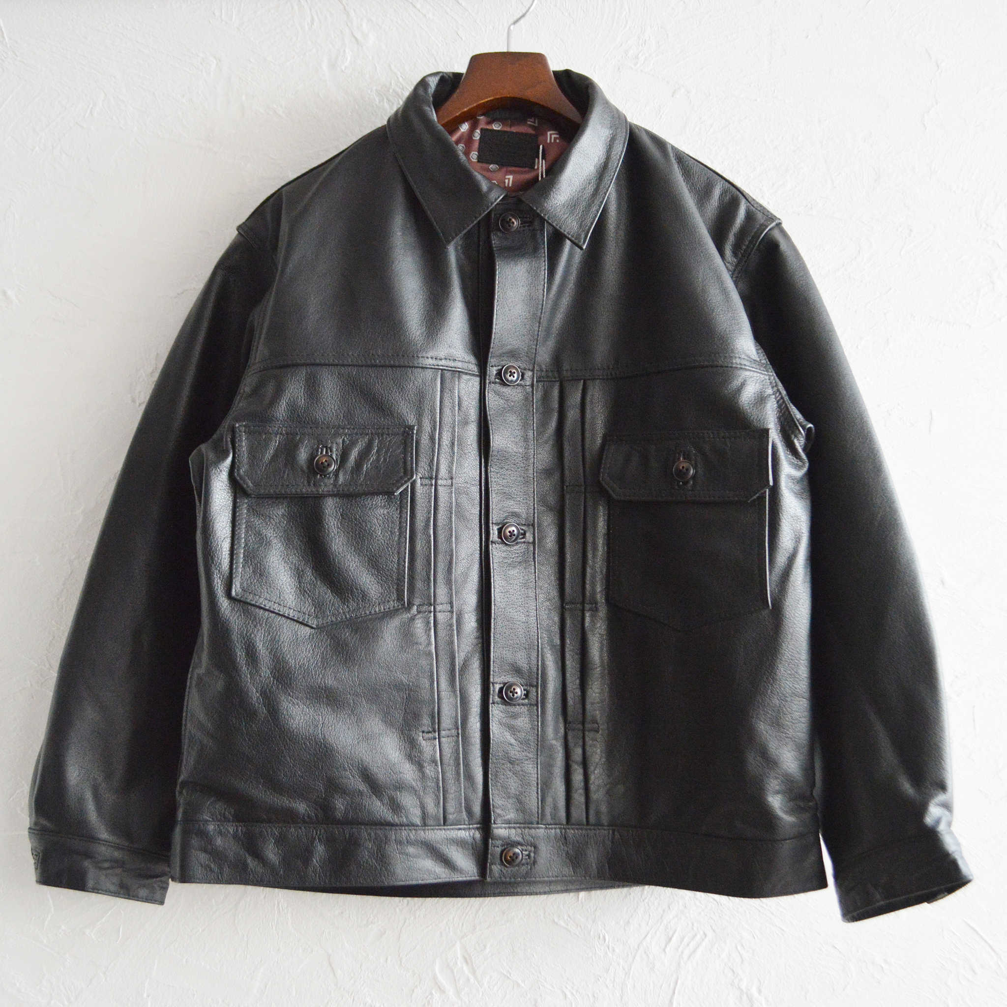 Nasngwam. ナスングワム / ATAVISM LEATHER JACKET アタビズムジャケット Msize (BLACK ブラック)