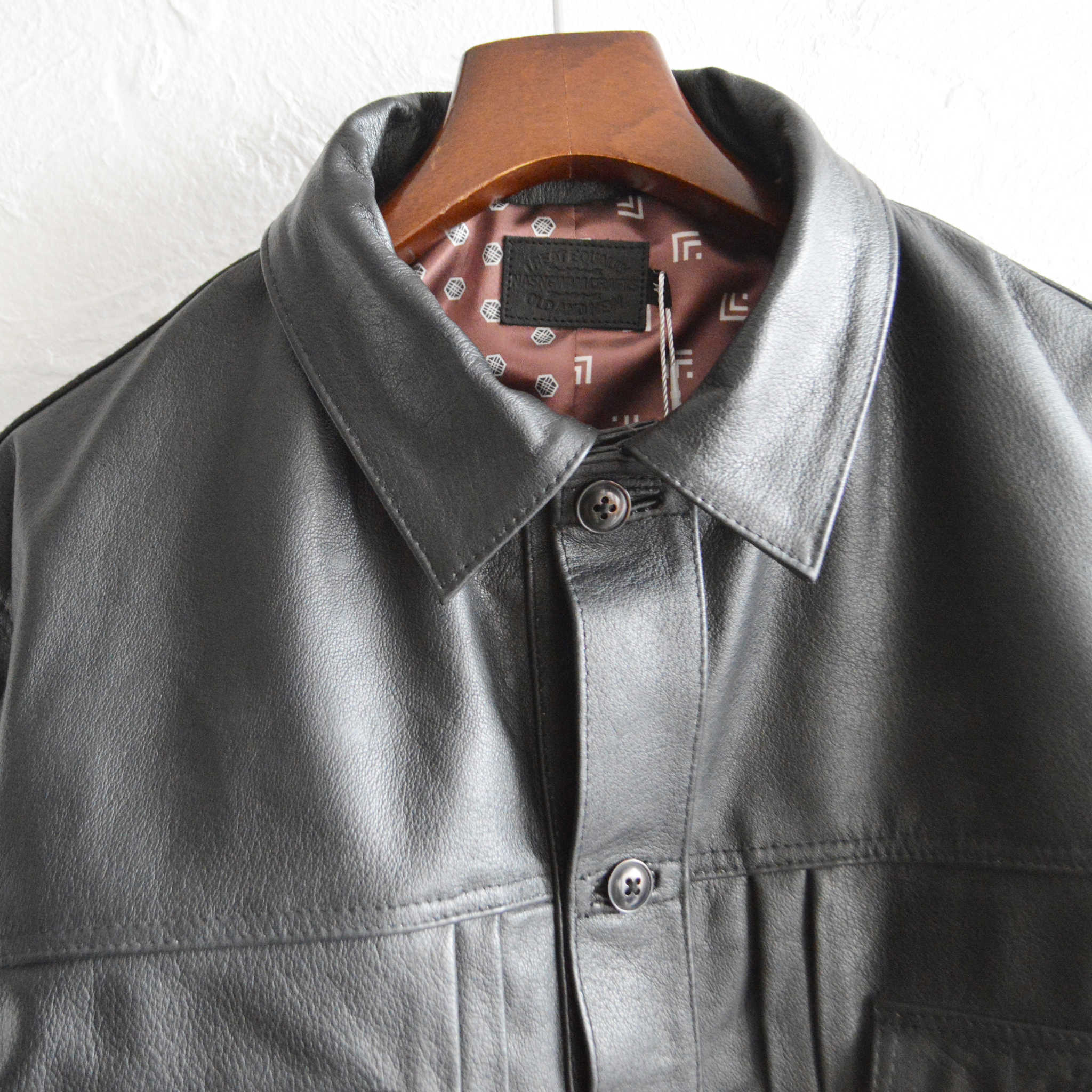 Nasngwam. ナスングワム / ATAVISM LEATHER JACKET アタビズムジャケット Msize (BLACK ブラック)