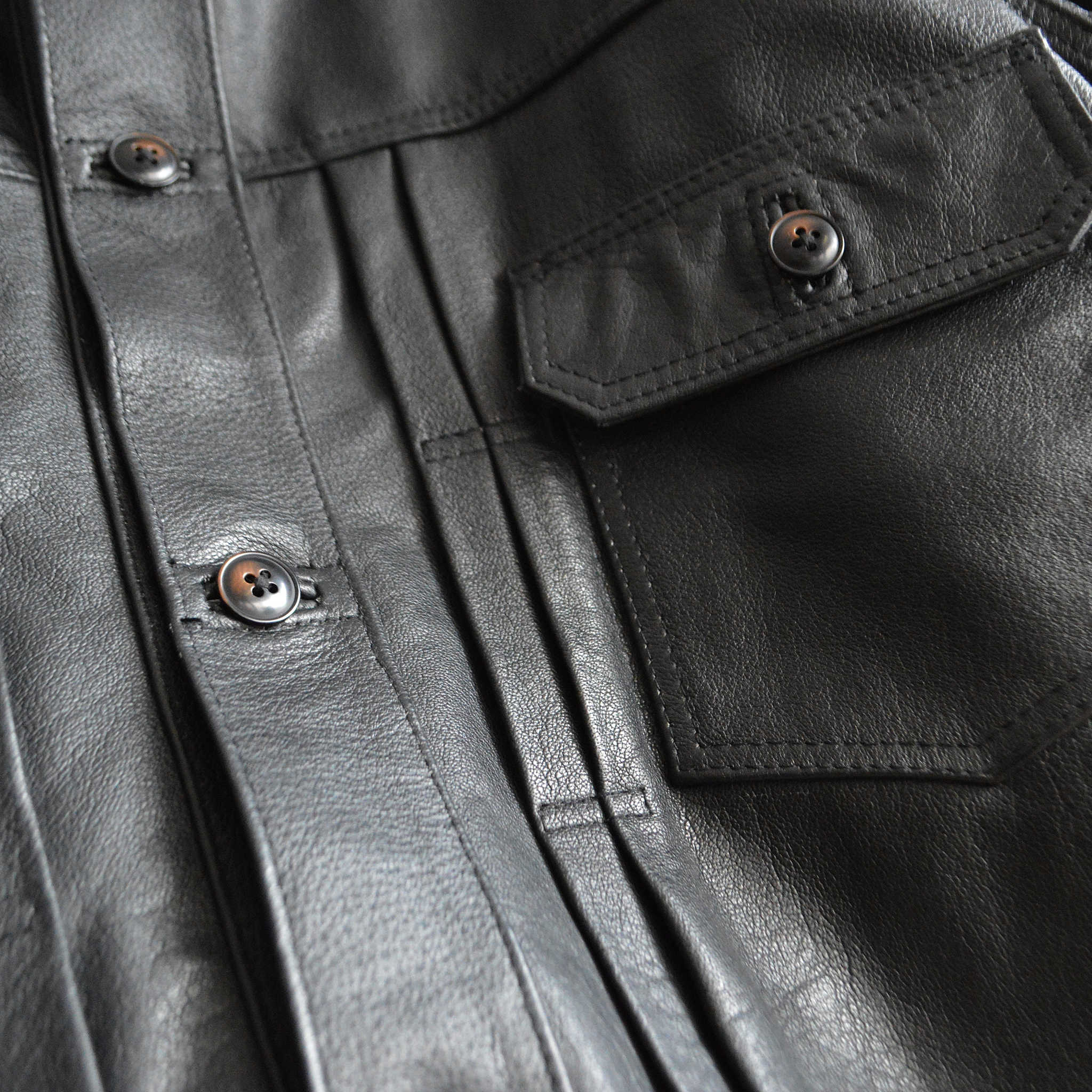 Nasngwam. ナスングワム / ATAVISM LEATHER JACKET アタビズムジャケット Msize (BLACK ブラック)