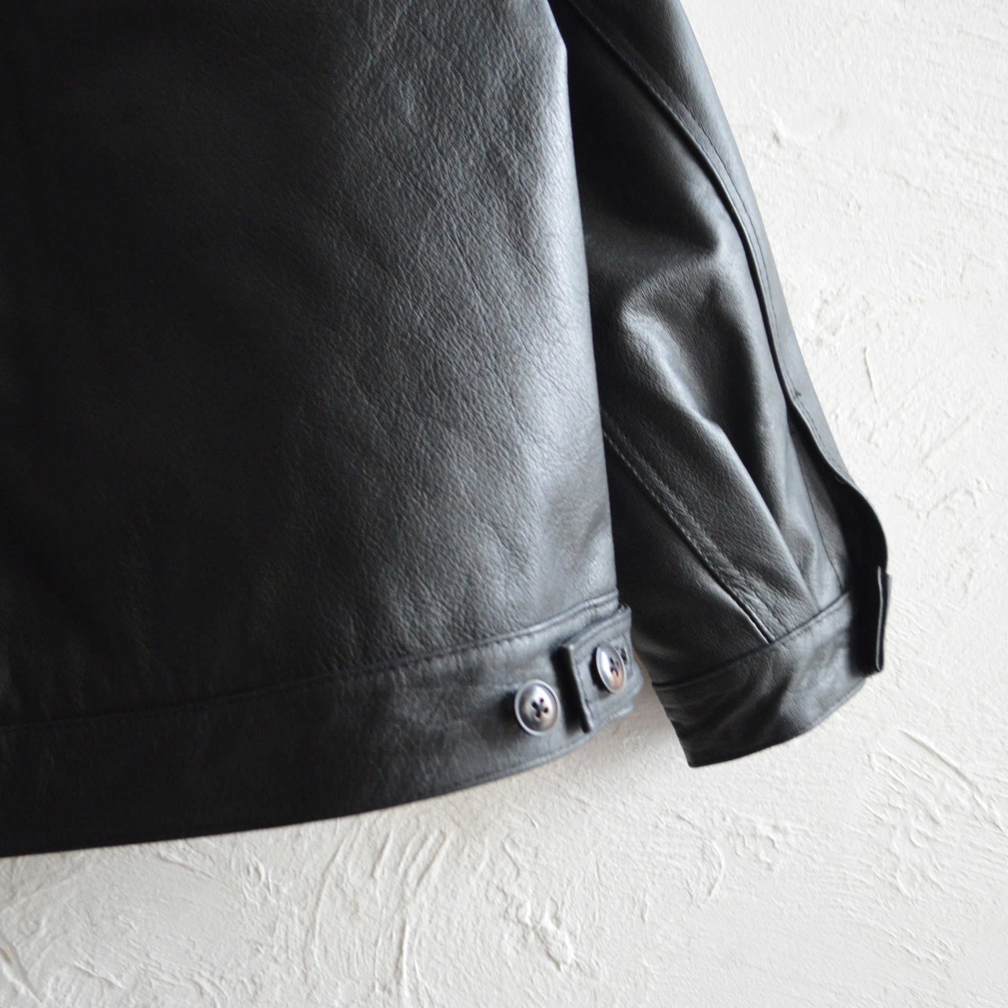 Nasngwam. ナスングワム / ATAVISM LEATHER JACKET アタビズムジャケット Msize (BLACK ブラック)