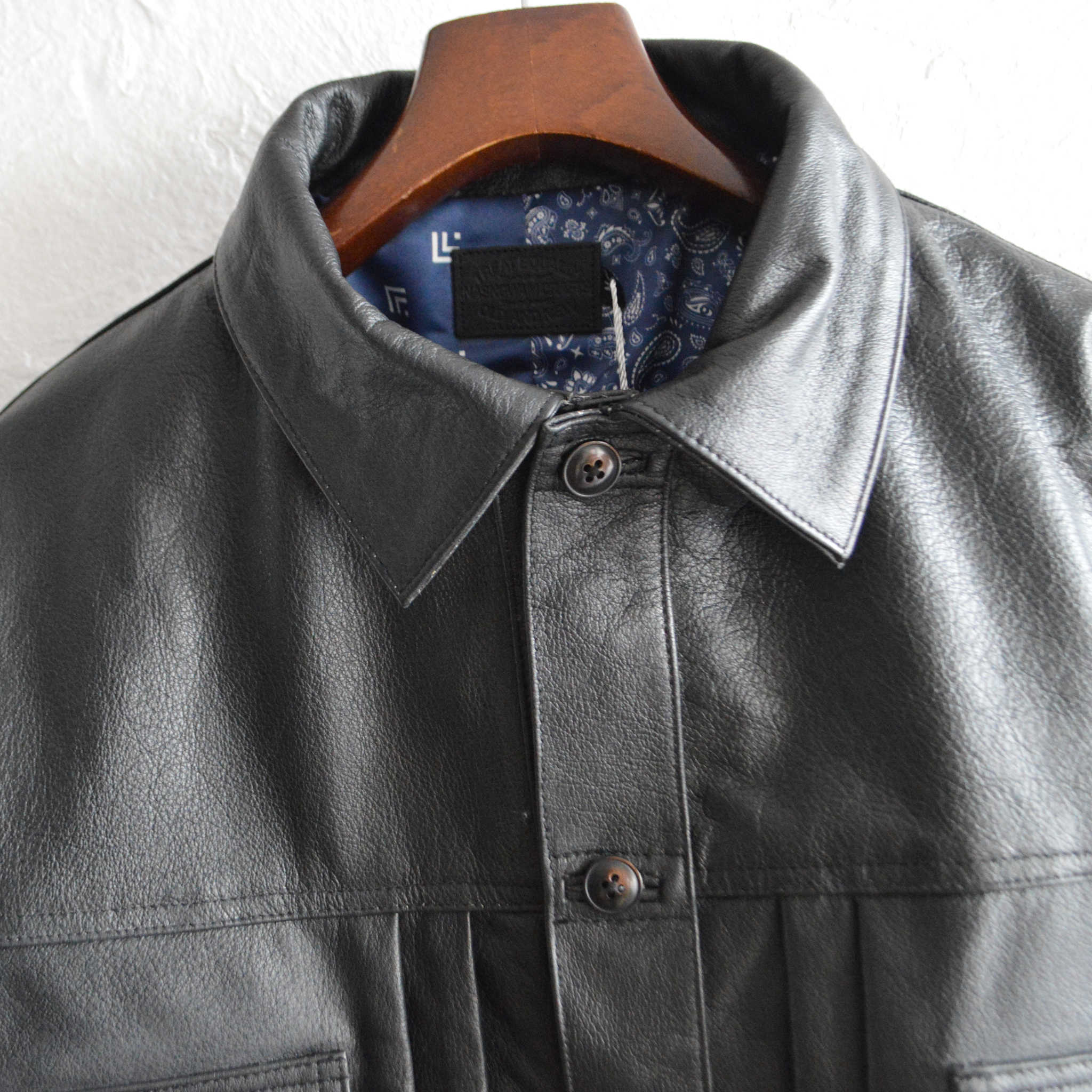 Nasngwam. ナスングワム / ATAVISM LEATHER JACKET アタビズムジャケット Msize (BLACK ブラック)