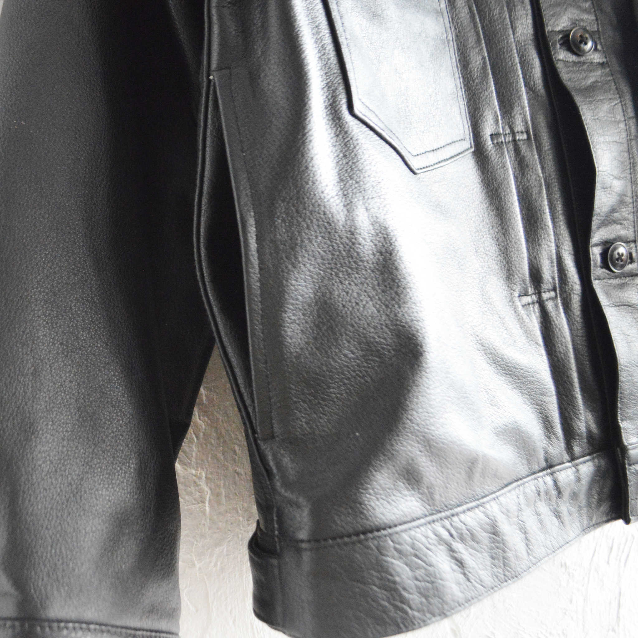 Nasngwam. ナスングワム / ATAVISM LEATHER JACKET アタビズムジャケット Msize (BLACK ブラック)