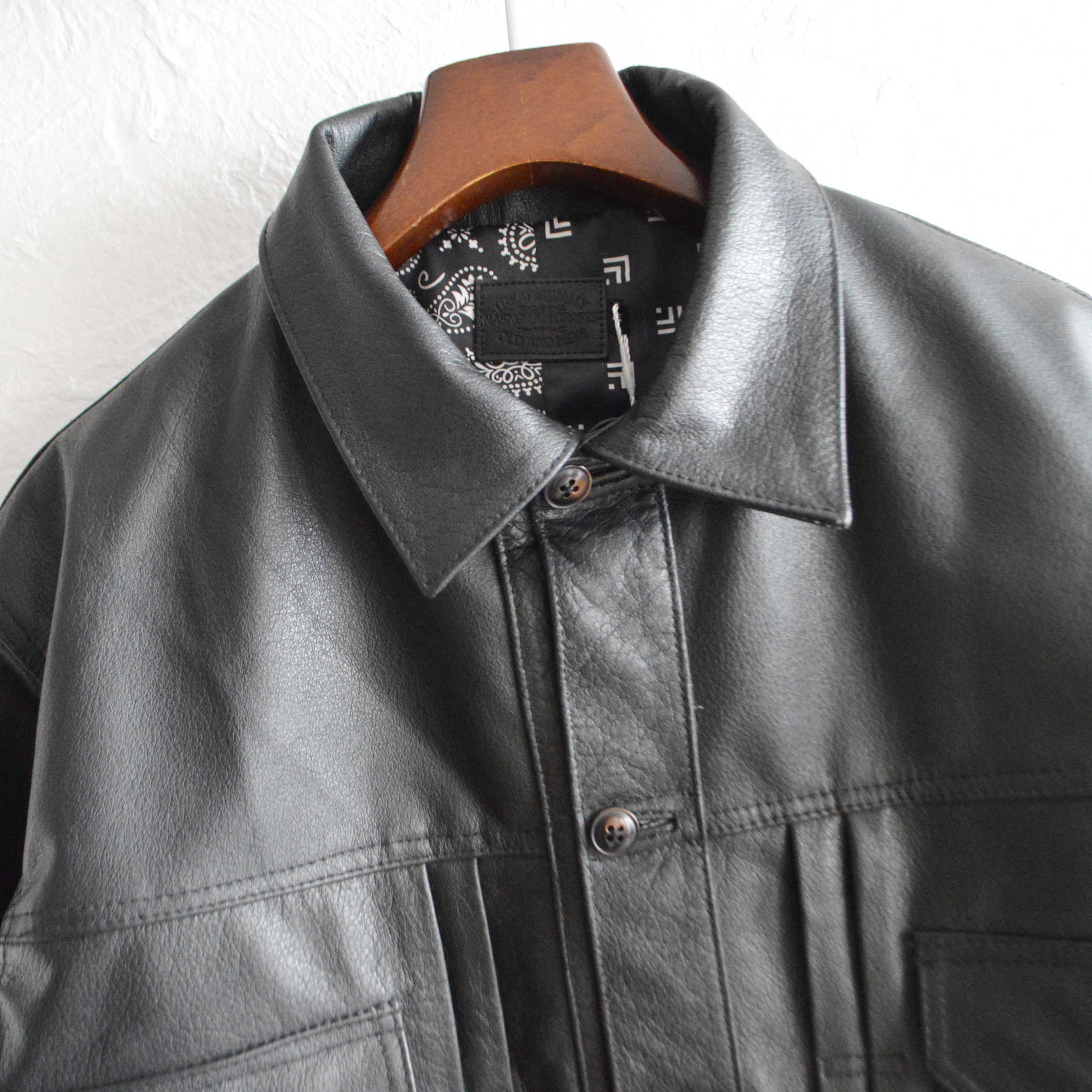 Nasngwam. ナスングワム / ATAVISM LEATHER JACKET アタビズムジャケット Msize (BLACK ブラック)