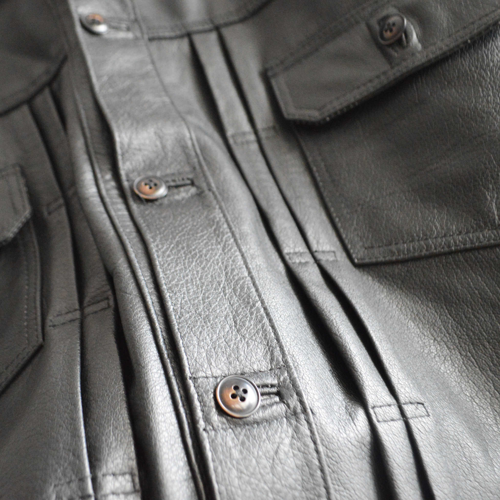 Nasngwam. ナスングワム / ATAVISM LEATHER JACKET アタビズムジャケット Msize (BLACK ブラック)