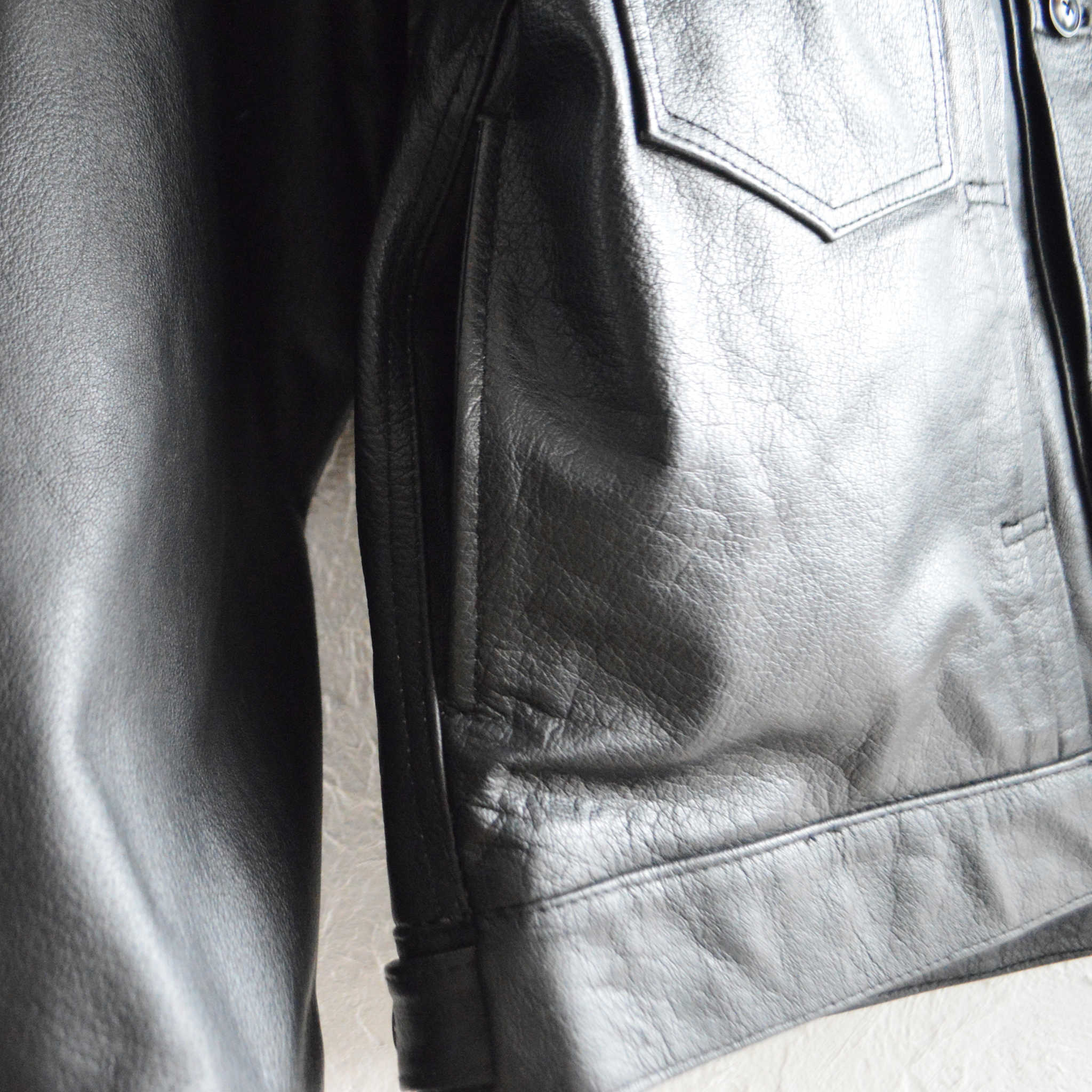 Nasngwam. ナスングワム / ATAVISM LEATHER JACKET アタビズムジャケット Msize (BLACK ブラック)