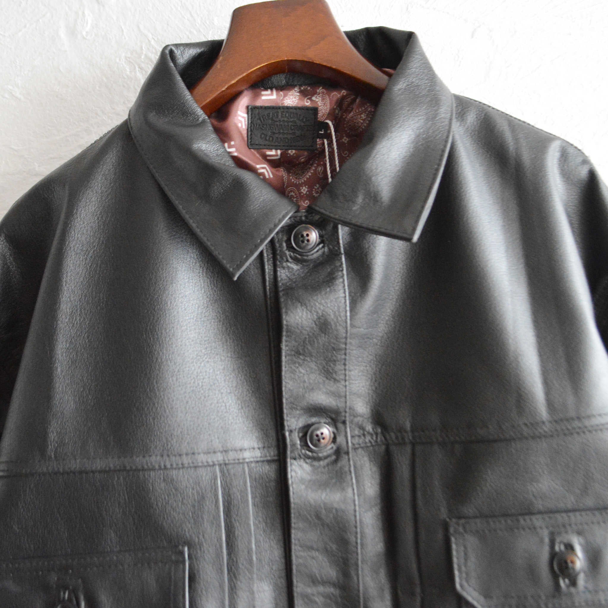 Nasngwam. ナスングワム / ATAVISM LEATHER JACKET アタビズムジャケット Lsize (BLACK ブラック)