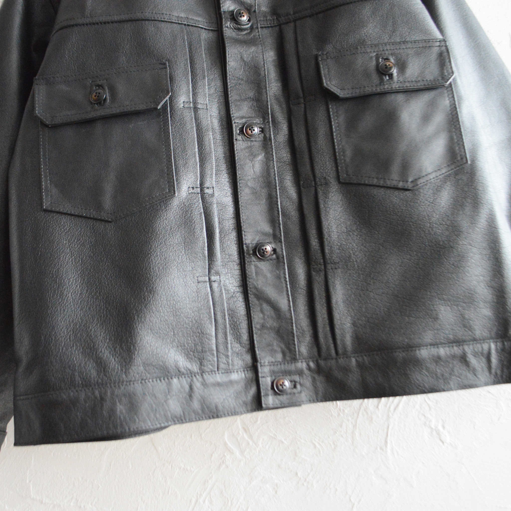 Nasngwam. ナスングワム / ATAVISM LEATHER JACKET アタビズムジャケット Lsize (BLACK ブラック)