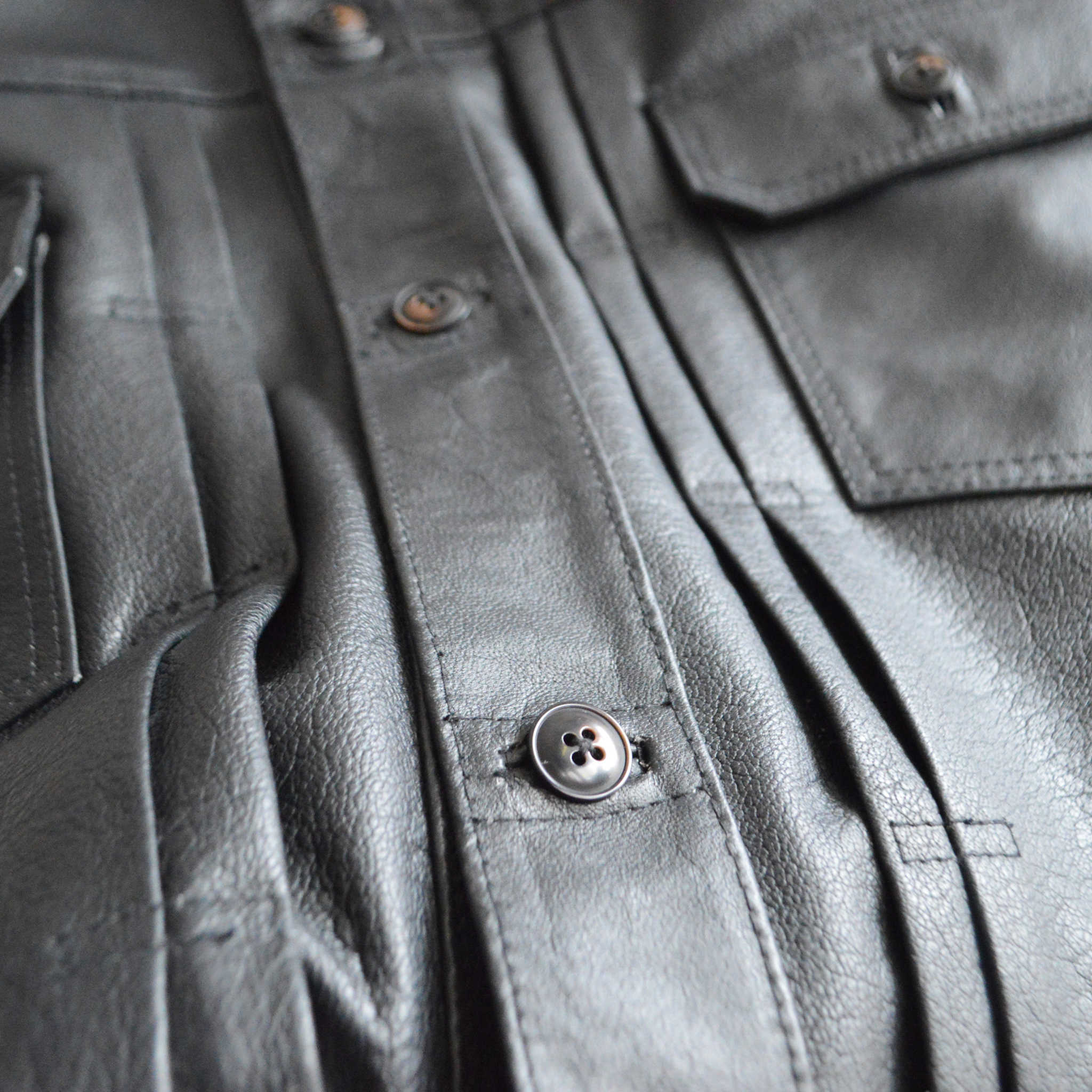 Nasngwam. ナスングワム / ATAVISM LEATHER JACKET アタビズムジャケット Lsize (BLACK ブラック)