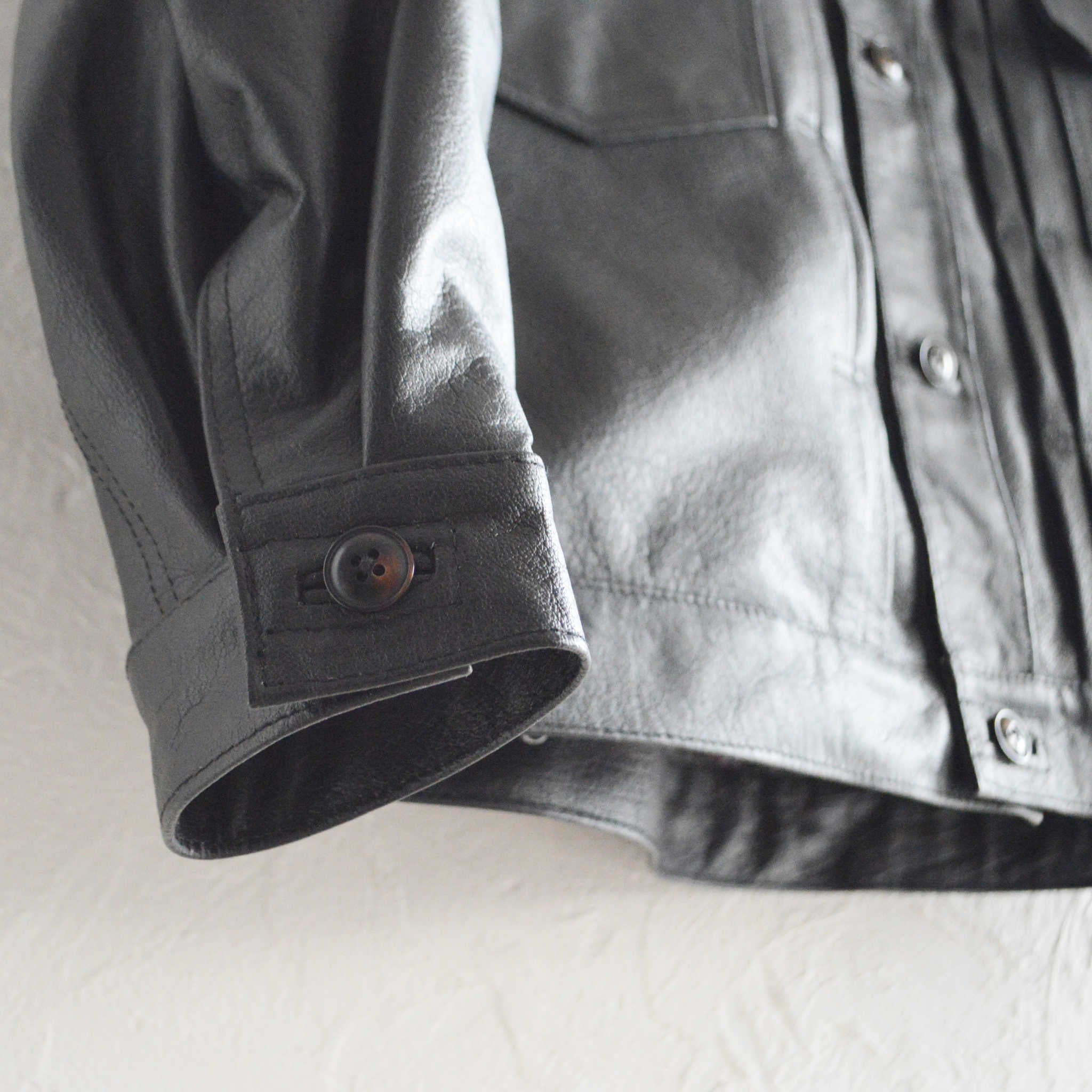 Nasngwam. ナスングワム / ATAVISM LEATHER JACKET アタビズムジャケット Lsize (BLACK ブラック)