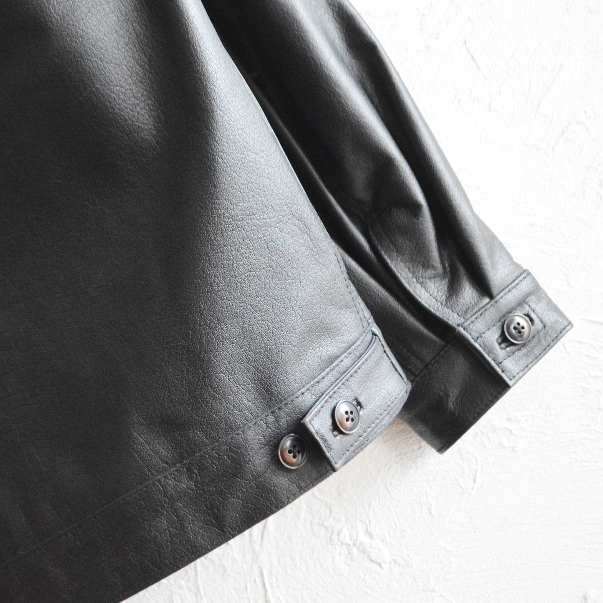 Nasngwam. ナスングワム / ATAVISM LEATHER JACKET アタビズムジャケット Lsize (BLACK ブラック)