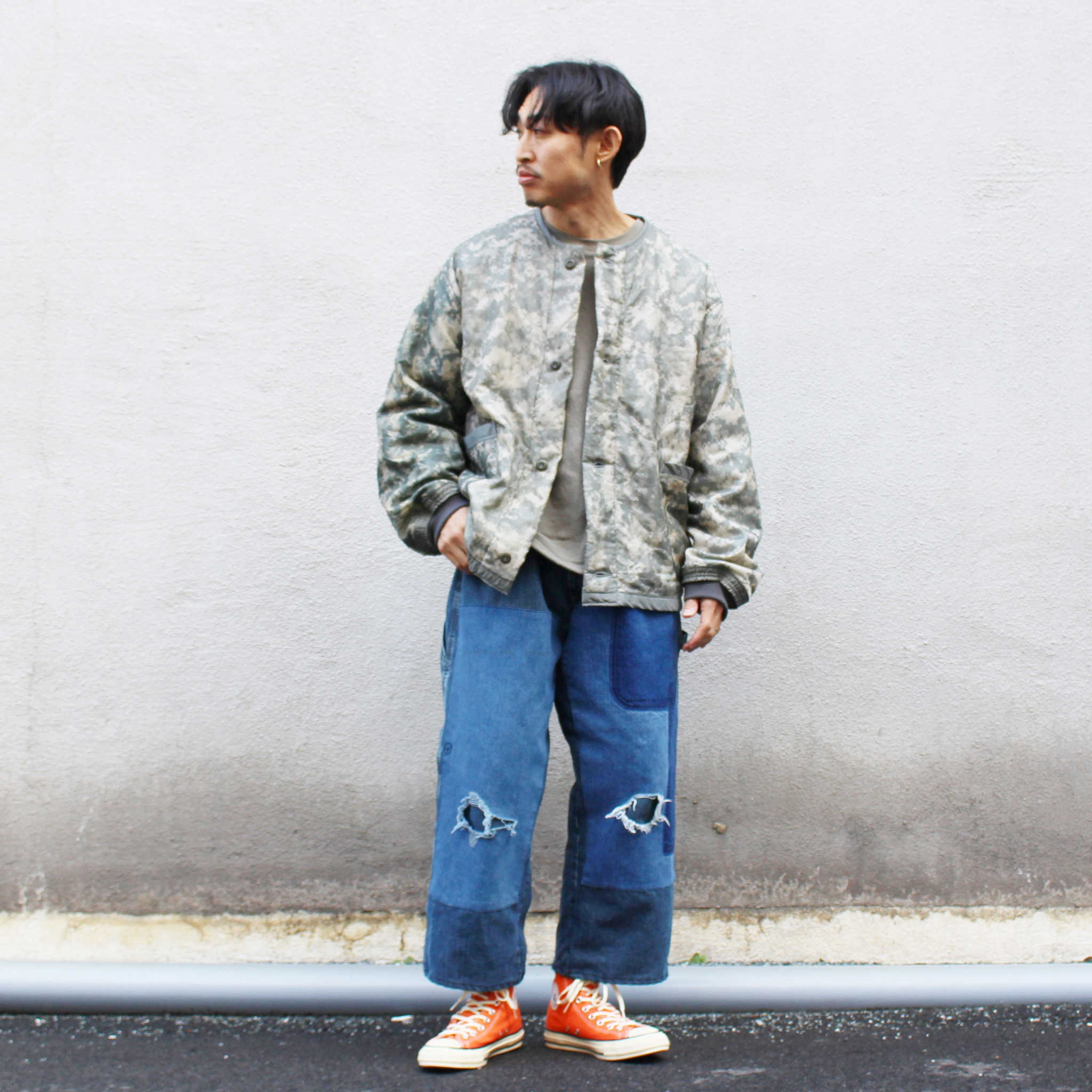 SUNNY SIDE UP サニーサイドアップ / RE PAINTER PANTS リメイクペインターパンツ (BLUE ブルー)