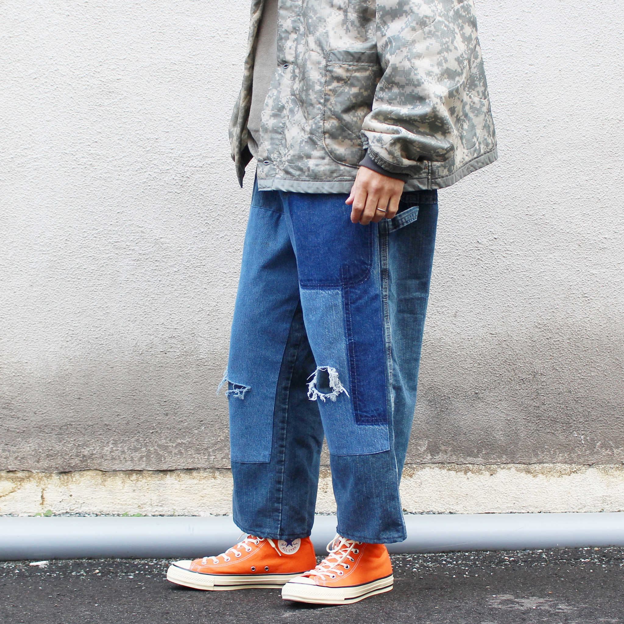 SUNNY SIDE UP サニーサイドアップ / RE PAINTER PANTS リメイクペインターパンツ (BLUE ブルー)