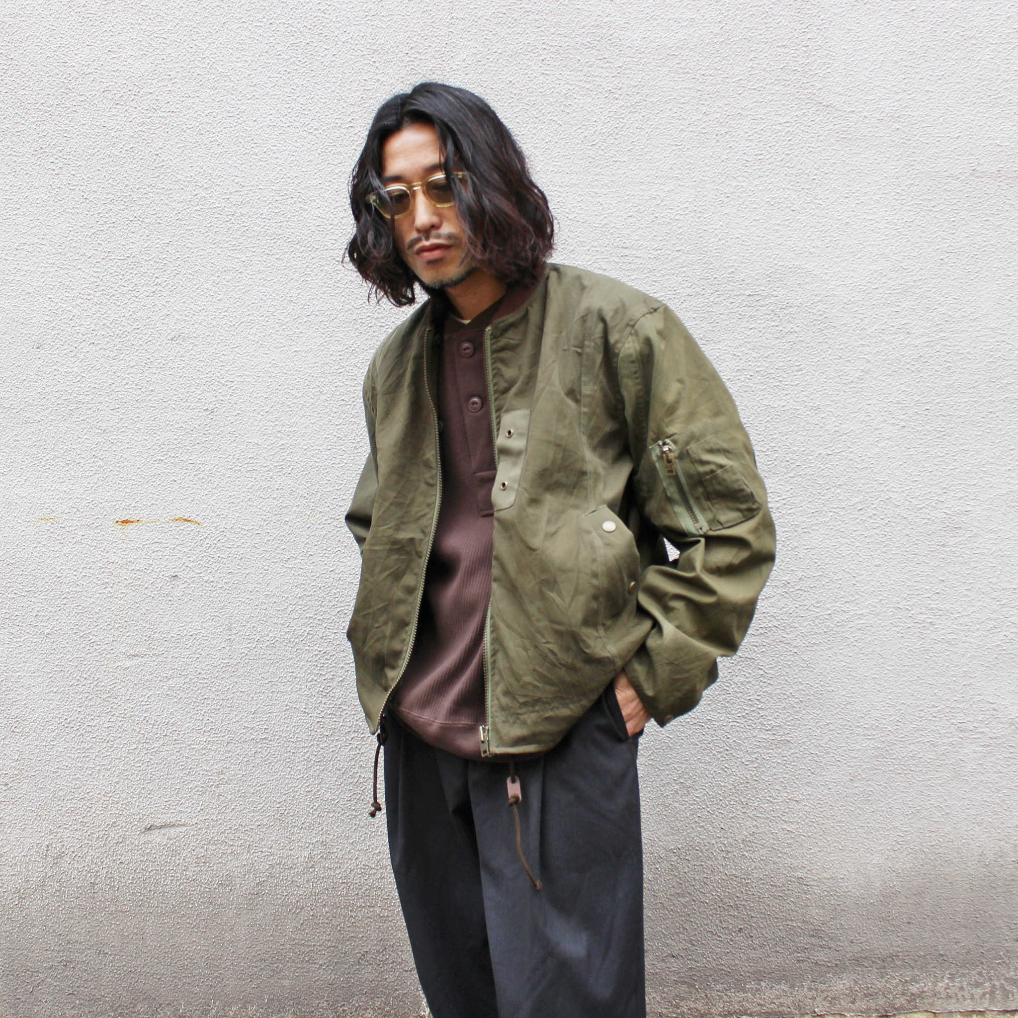 Nasngwam. ナスングワム / BARBARIAN FLIGHT JACKET バーバリアンフライトジャケット (OLIVE オリーブ)