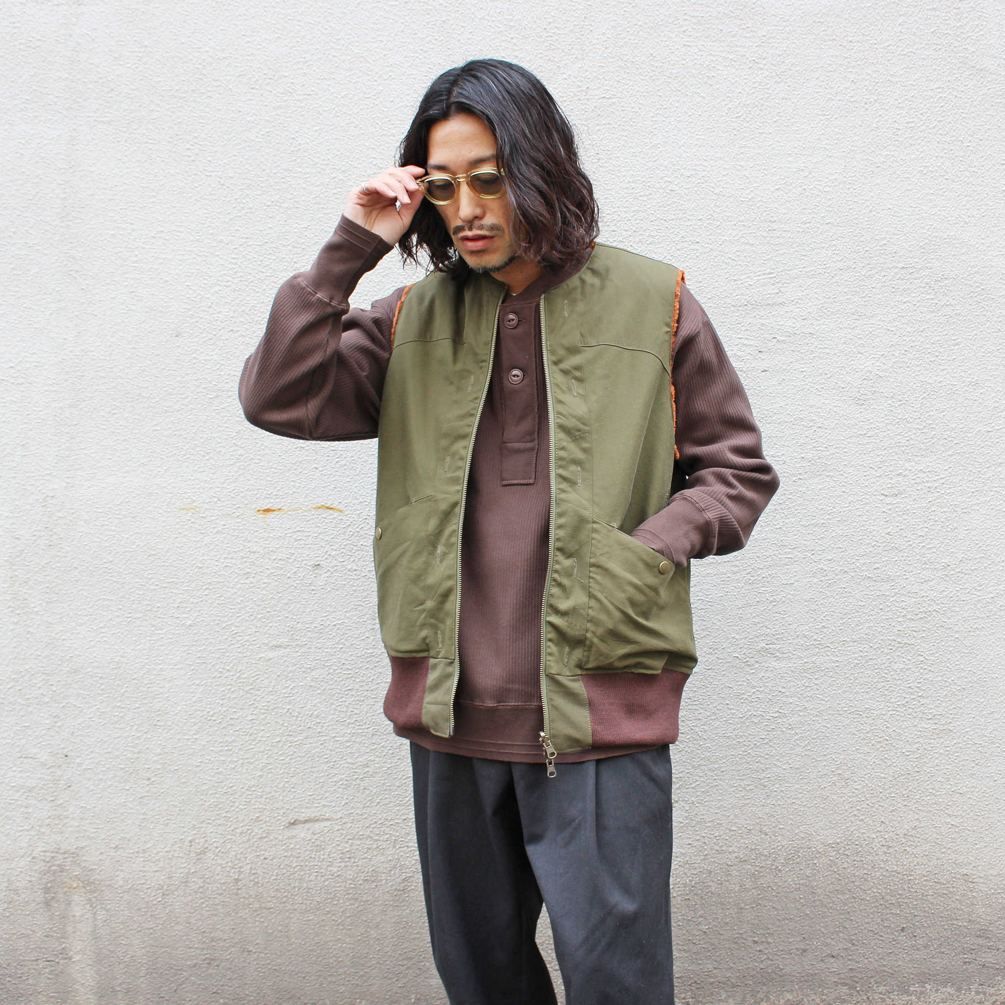 Nasngwam. ナスングワム / POLER VEST ポーラベスト (OLIVE オリーブ)