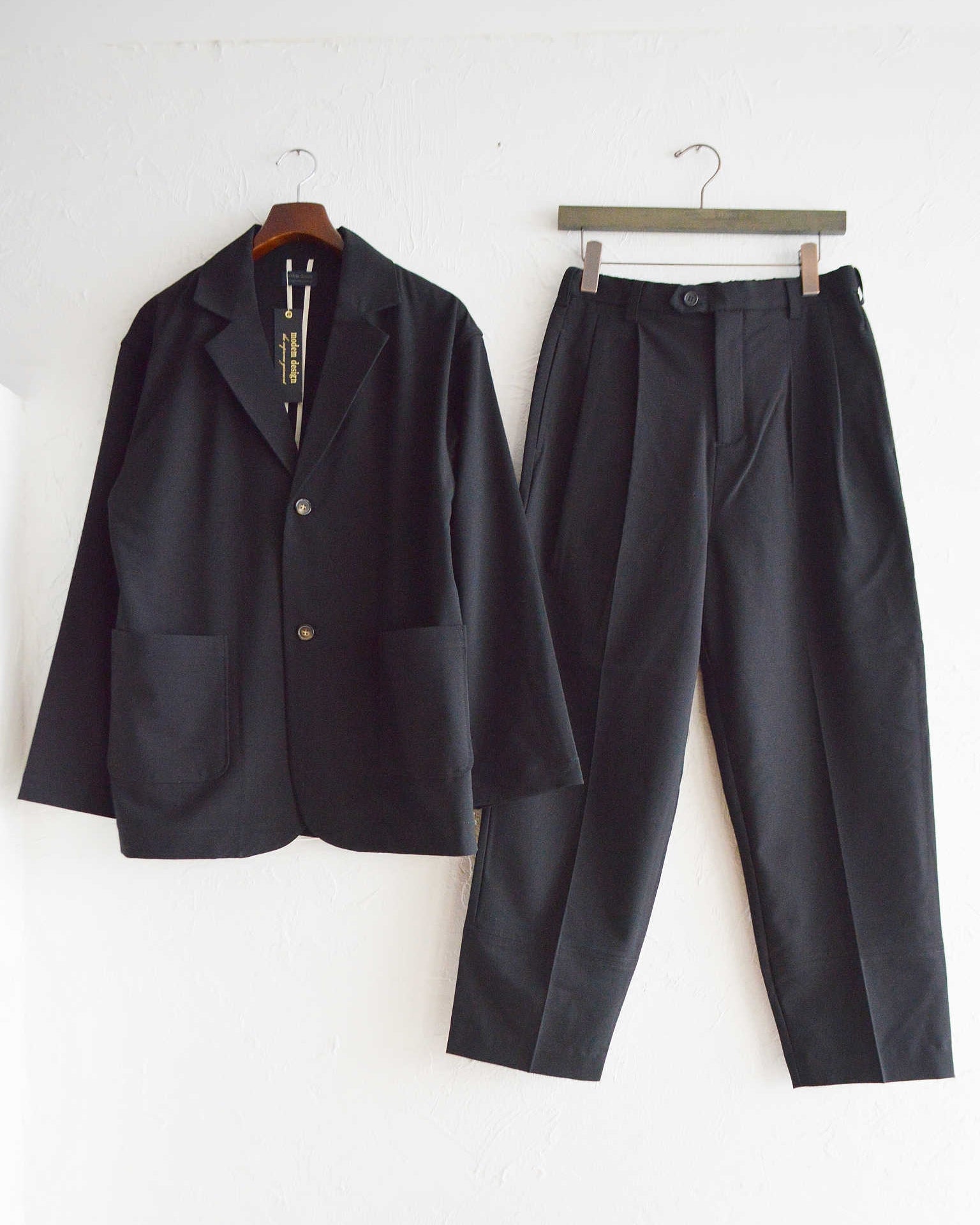 modemdesign モデムデザイン / P/R Tailored Jacket&Easy Trousers セットアップ (BLACK ブラック)