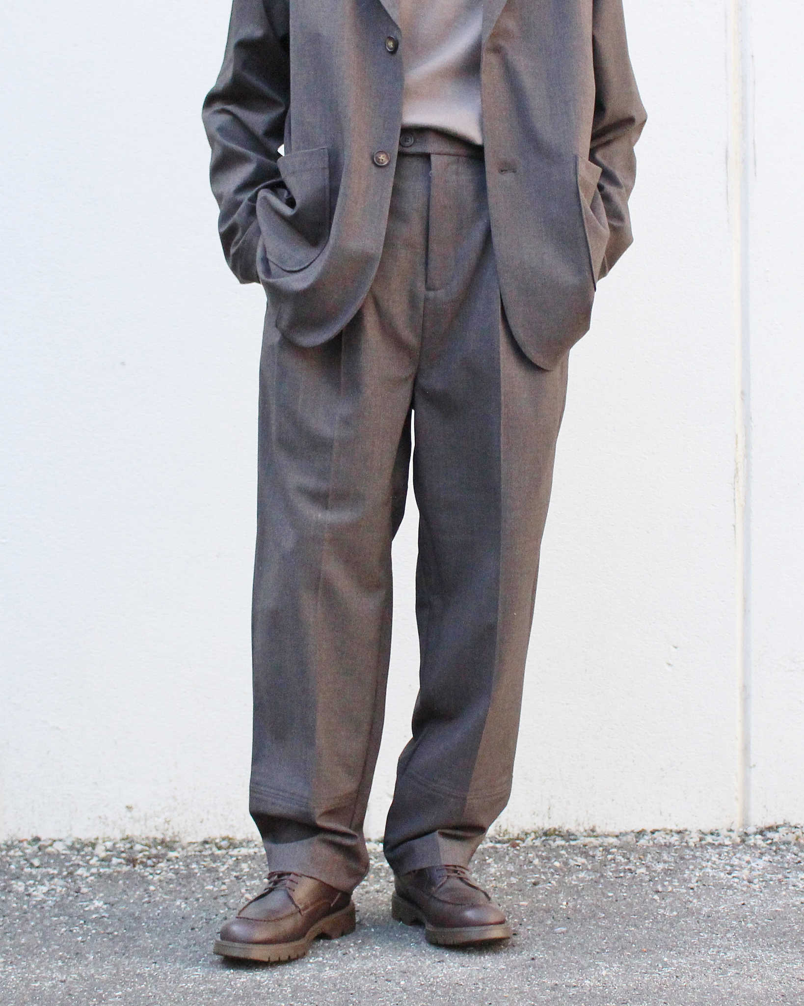 modemdesign モデムデザイン / P/R Tailored Jacket&Easy Trousers セットアップ (BROWN ブラウン)