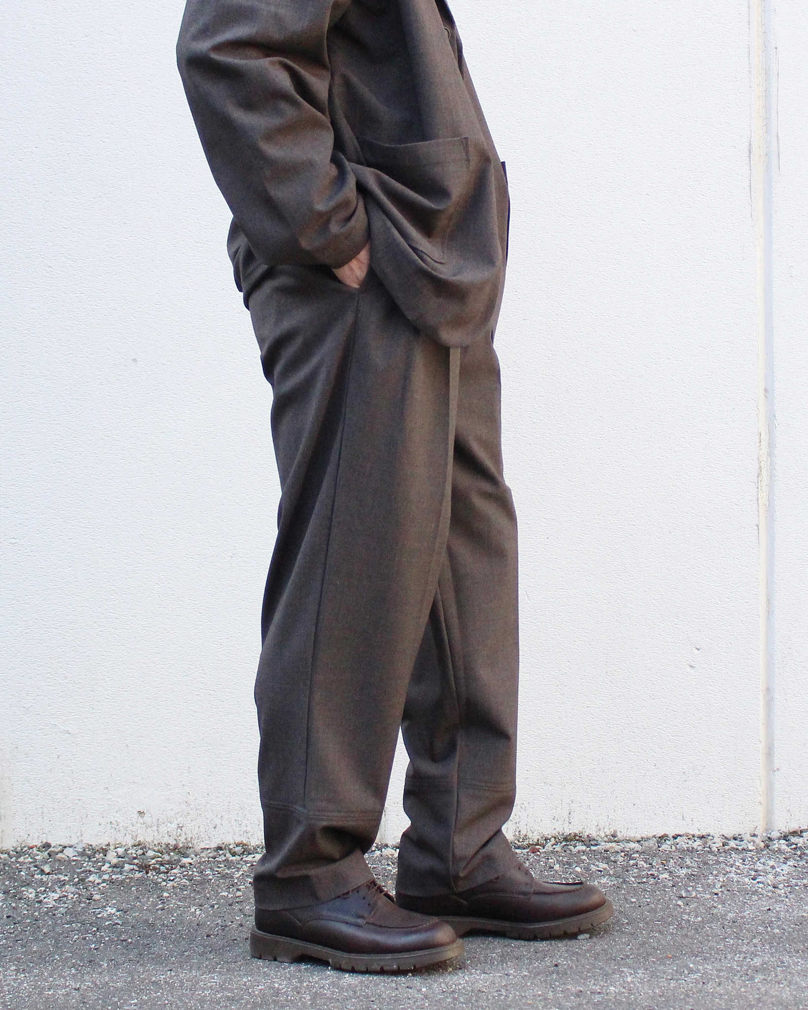 modemdesign モデムデザイン / P/R Tailored Jacket&Easy Trousers セットアップ (BROWN ブラウン)