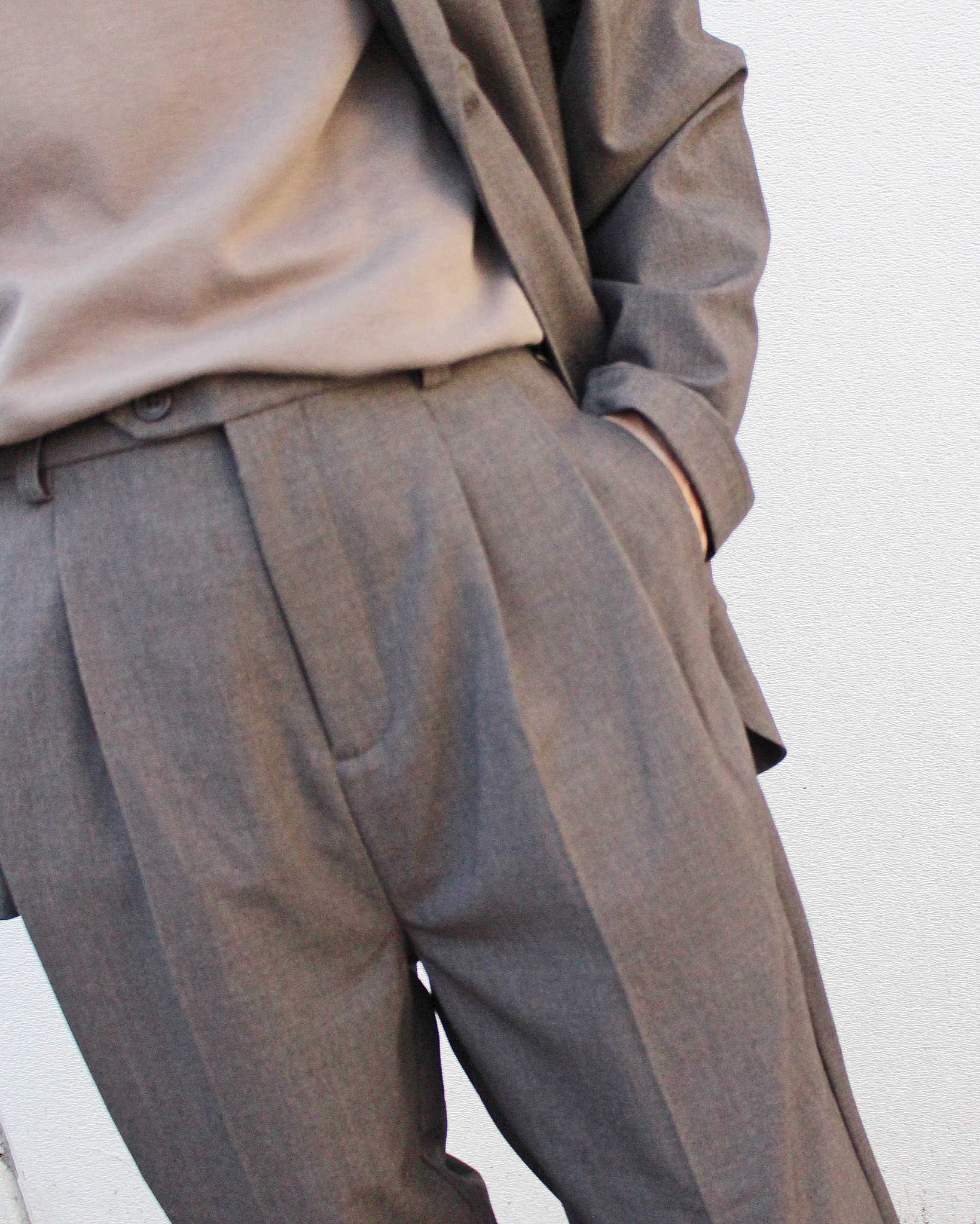 modemdesign モデムデザイン / P/R Tailored Jacket&Easy Trousers セットアップ (BROWN ブラウン)