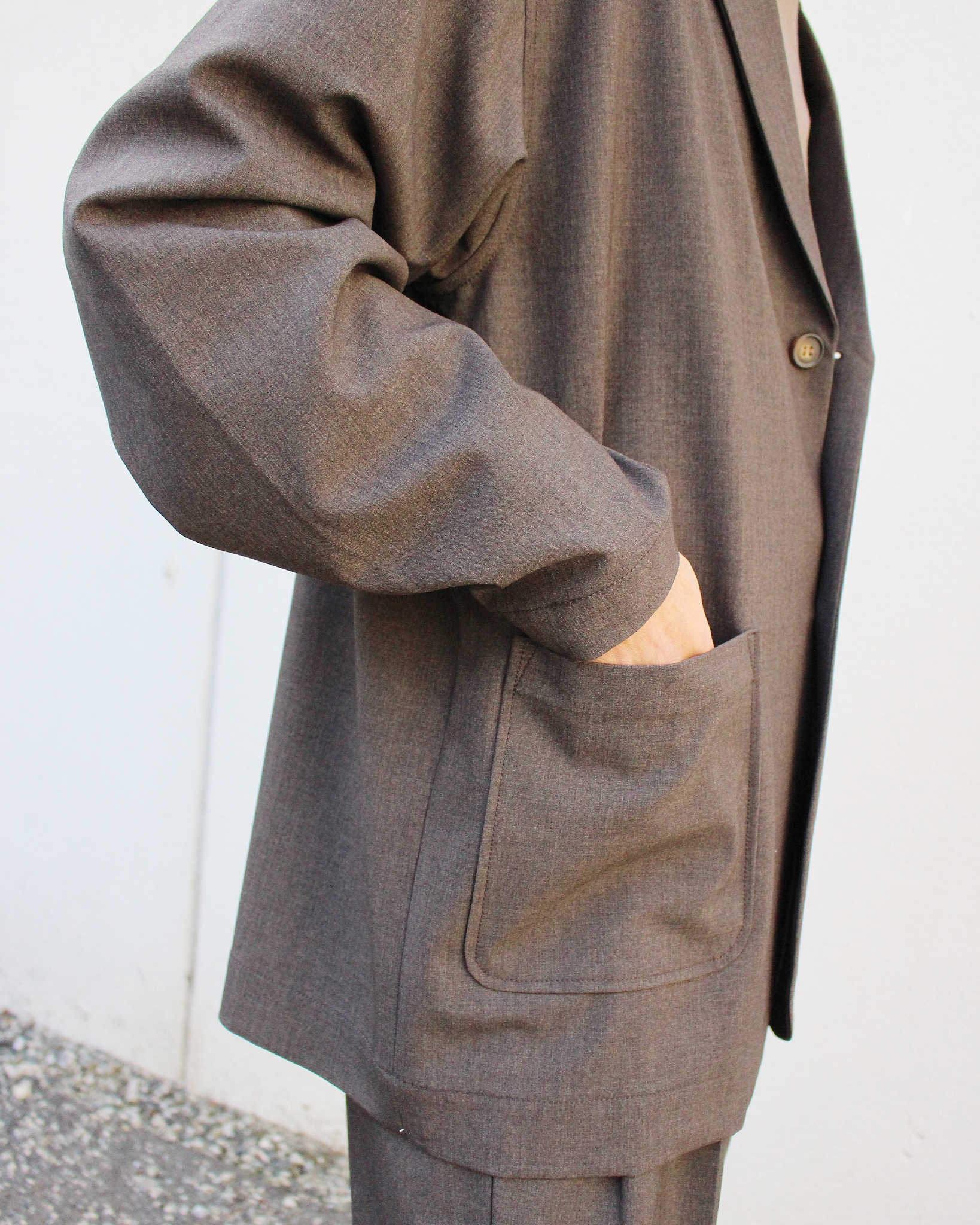 modemdesign モデムデザイン / P/R Tailored Jacket&Easy Trousers セットアップ (BROWN ブラウン)