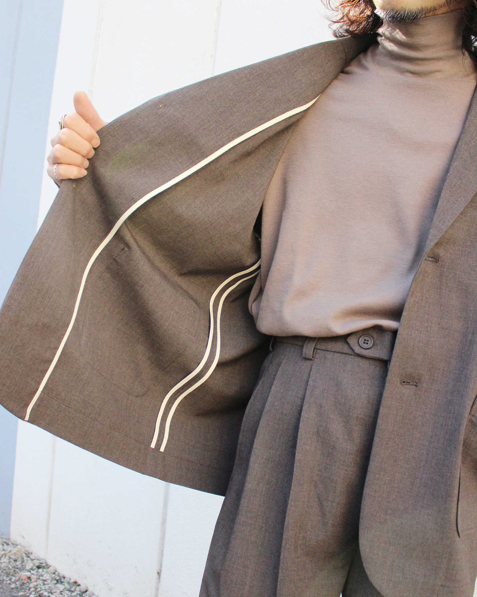 modemdesign モデムデザイン / P/R Tailored Jacket&Easy Trousers セットアップ (BROWN ブラウン)