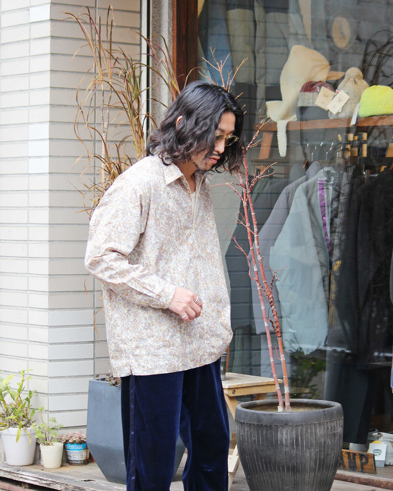 Nasngwam.×LEATHER TRAMP ナスングワム レザートランプ / CONFRONT SHIRT コンフロントシャツ (WHITE ホワイト)