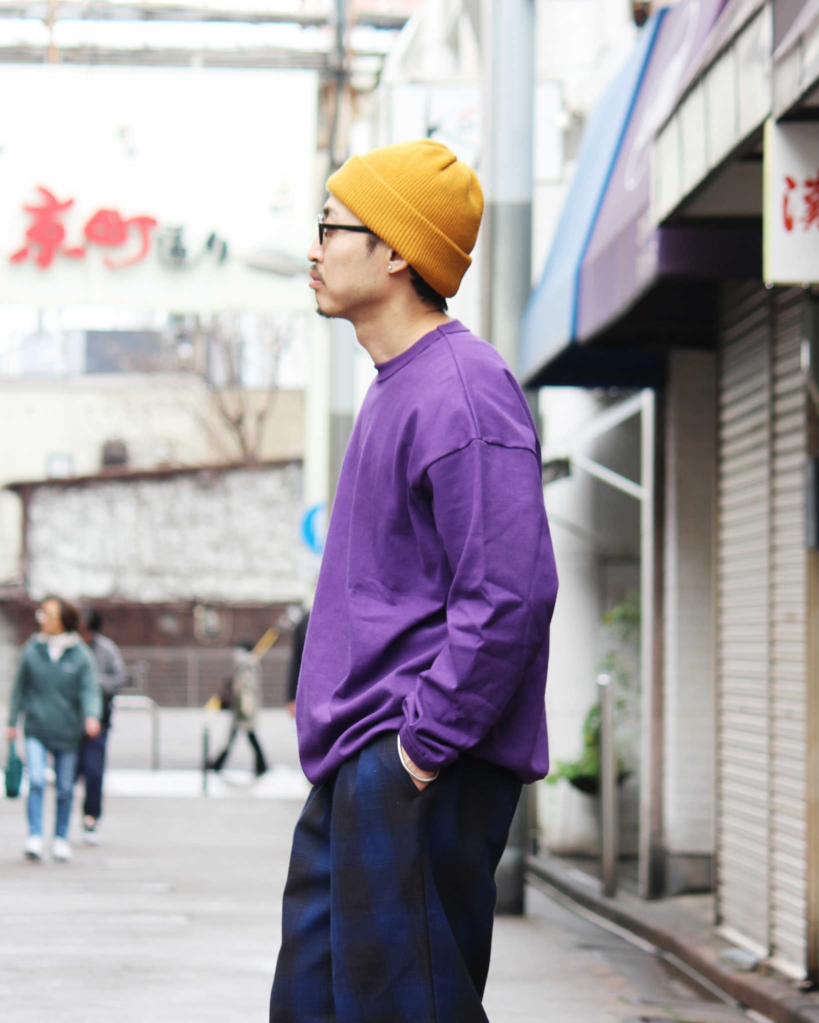 melple メイプル / The American Ringer L/S リンガーロングスリーブティー (PURPLE パープル)