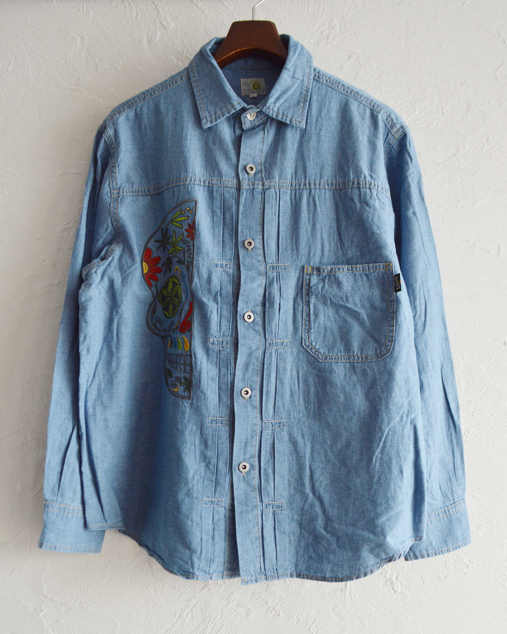 GOHEMP ゴーヘンプ / PLEATS WORK SHIRTS プリーツワークシャツ (BLUE)