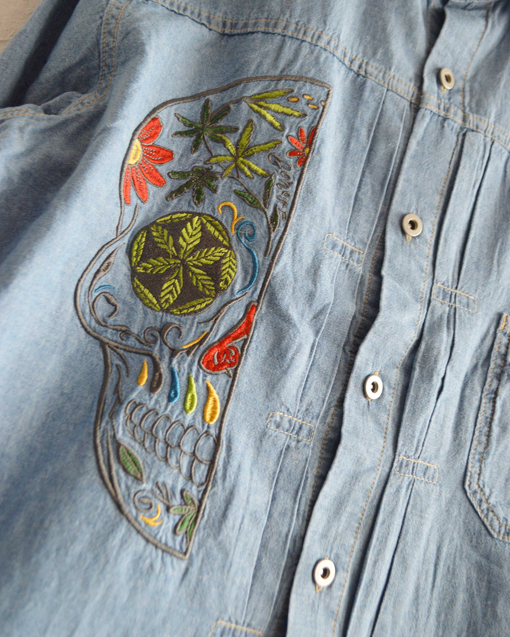 GOHEMP ゴーヘンプ / PLEATS WORK SHIRTS プリーツワークシャツ (BLUE)