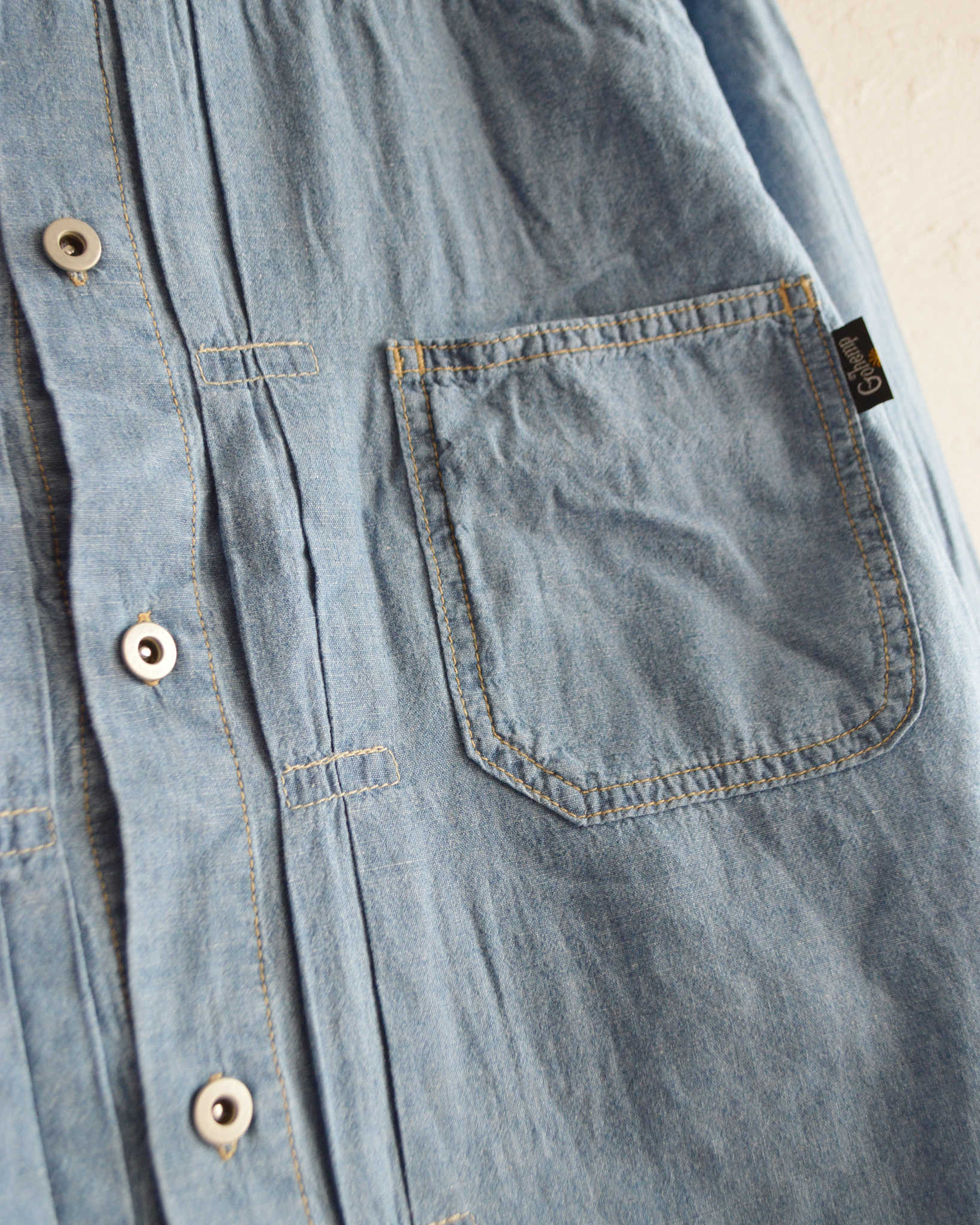GOHEMP ゴーヘンプ / PLEATS WORK SHIRTS プリーツワークシャツ (BLUE)