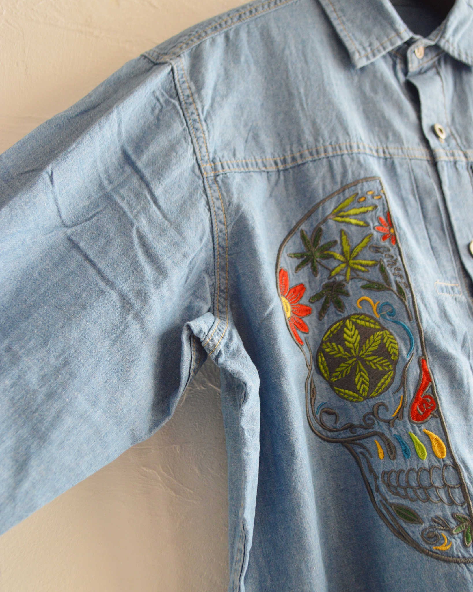 GOHEMP ゴーヘンプ / PLEATS WORK SHIRTS プリーツワークシャツ (BLUE)