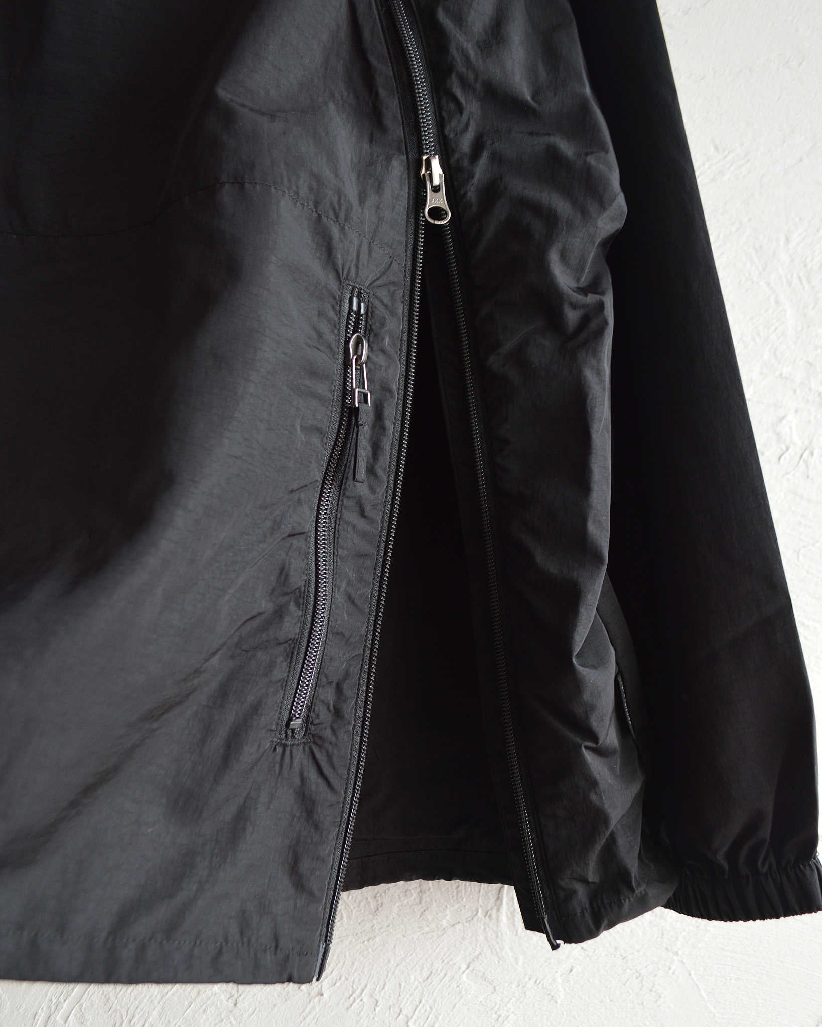 AXESQUIN アクシーズクイーン / NYLON TAFFETA BIAS ZIP JACKET ナイロンタフタバイアスジップジャケット (BLACK ブラック)