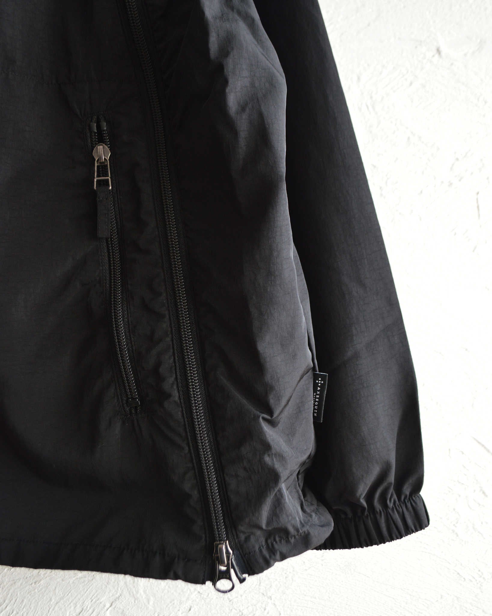 AXESQUIN アクシーズクイーン / NYLON TAFFETA BIAS ZIP JACKET ナイロンタフタバイアスジップジャケット (BLACK ブラック)