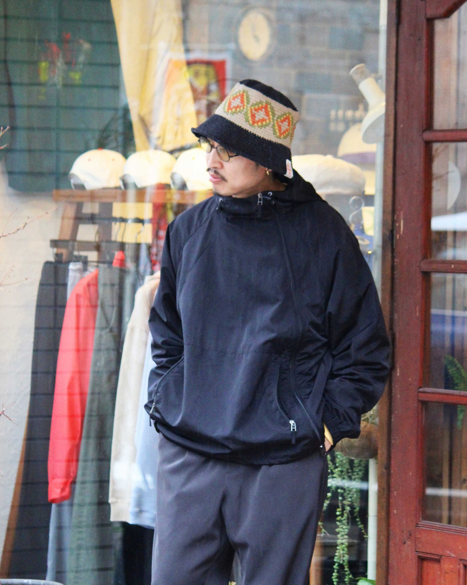 AXESQUIN アクシーズクイーン / NYLON TAFFETA BIAS ZIP JACKET ナイロンタフタバイアスジップジャケット (BLACK ブラック)