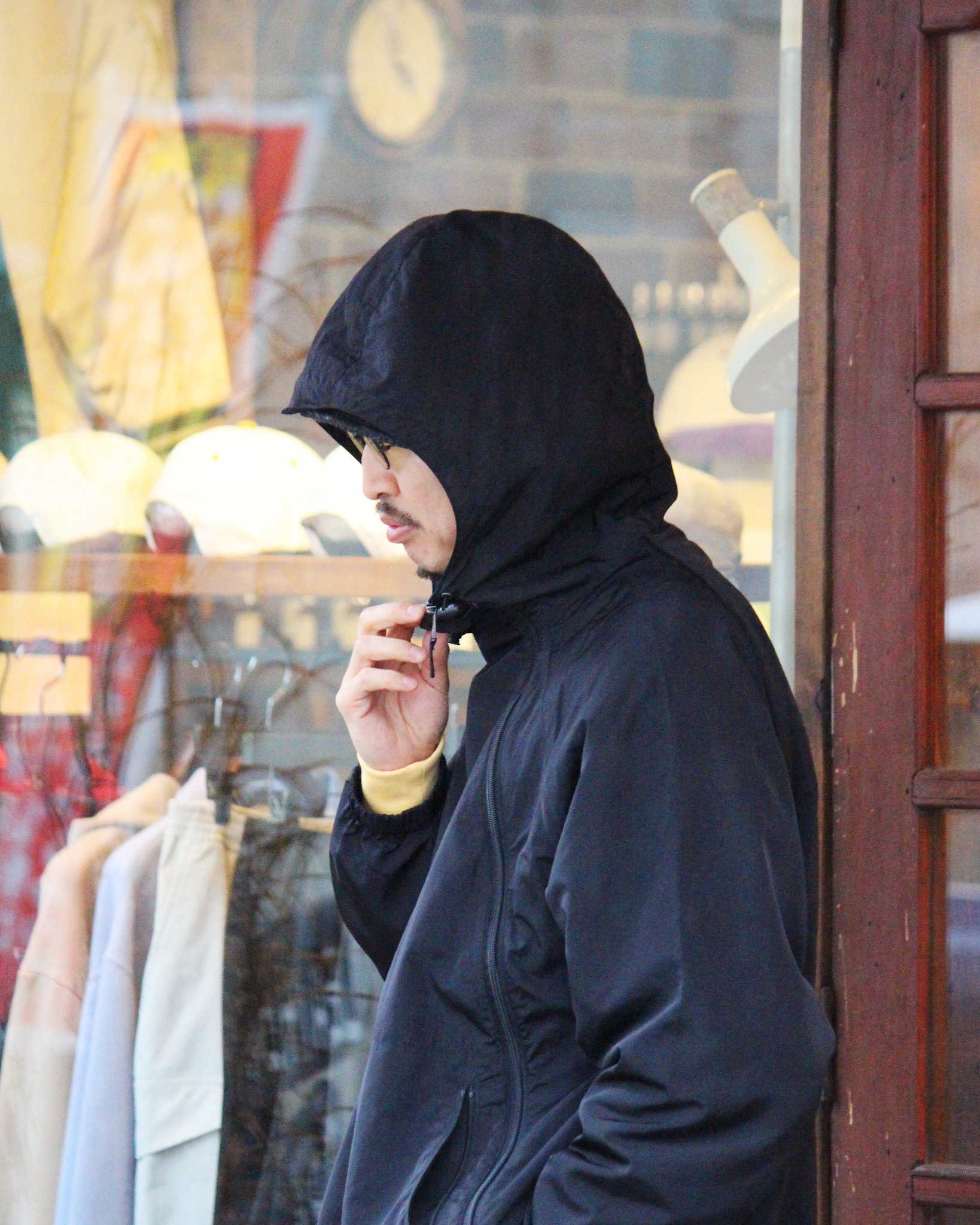 AXESQUIN アクシーズクイーン / NYLON TAFFETA BIAS ZIP JACKET ナイロンタフタバイアスジップジャケット (BLACK ブラック)