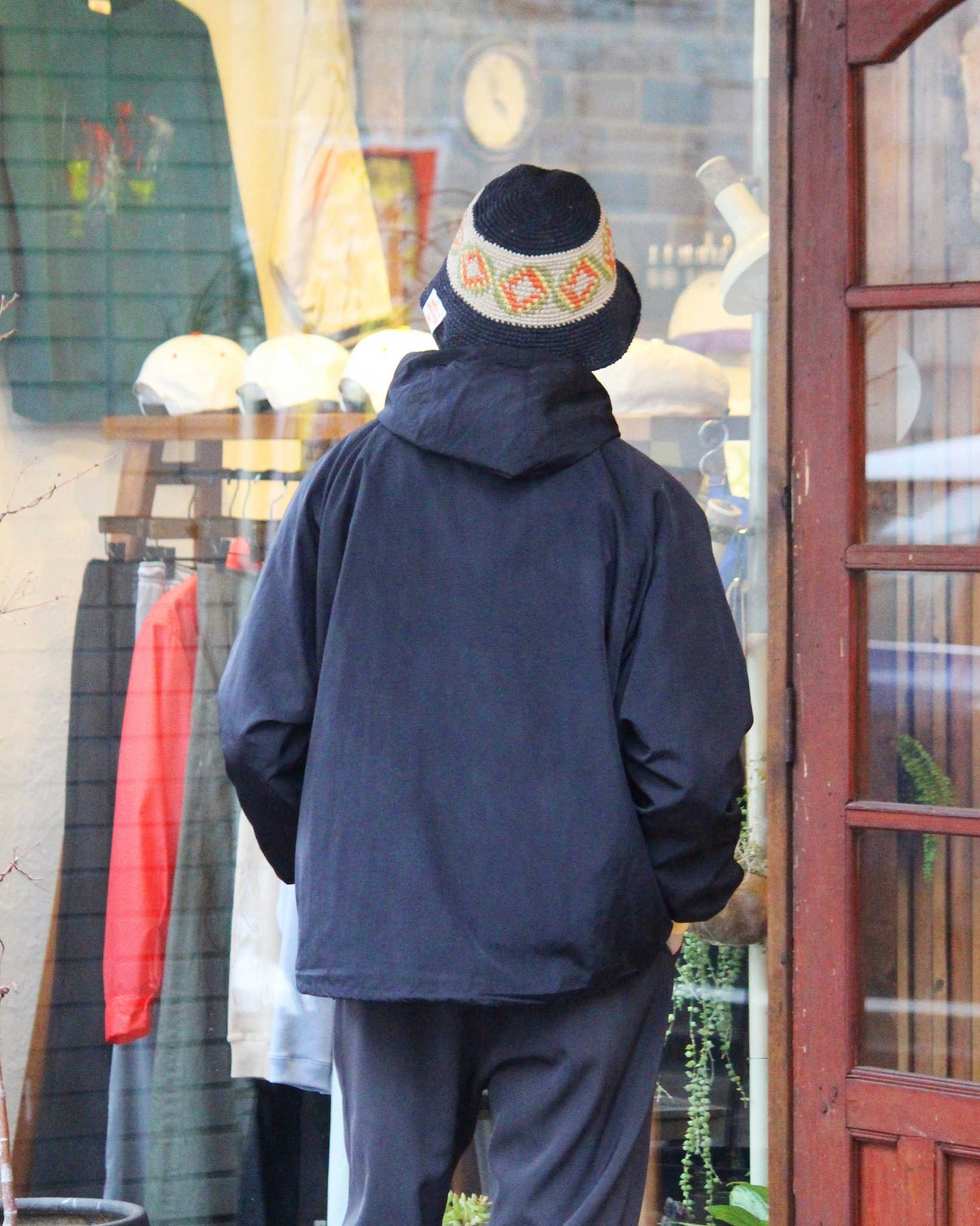 AXESQUIN アクシーズクイーン / NYLON TAFFETA BIAS ZIP JACKET ナイロンタフタバイアスジップジャケット (BLACK ブラック)