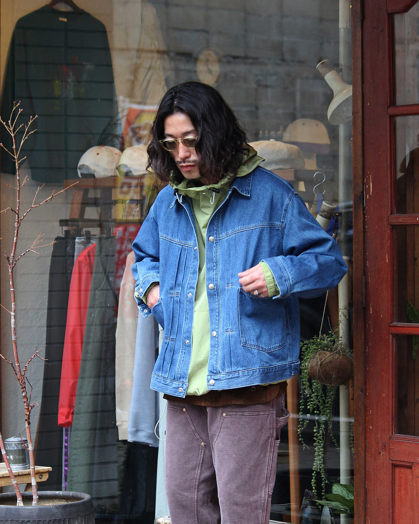 AXESQUIN アクシーズクイーン / NYLON TAFFETA BIAS ZIP JACKET ナイロンタフタバイアスジップジャケット (MINT ミント)