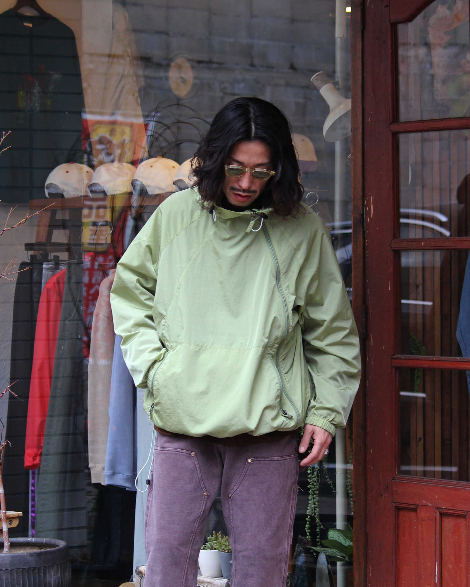 AXESQUIN アクシーズクイーン / NYLON TAFFETA BIAS ZIP JACKET ナイロンタフタバイアスジップジャケット (MINT ミント)