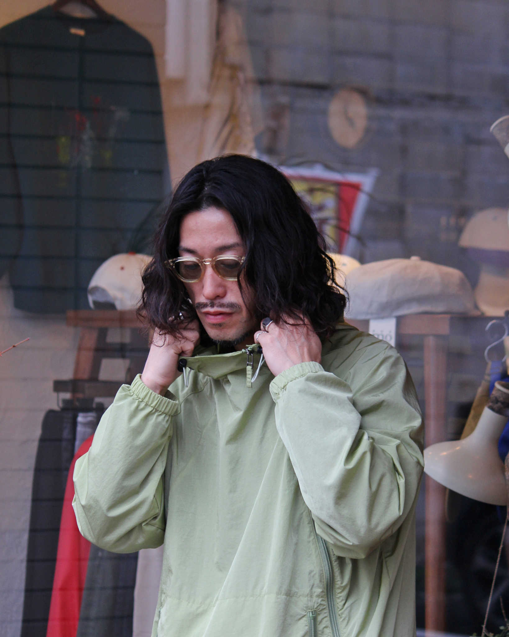 AXESQUIN アクシーズクイーン / NYLON TAFFETA BIAS ZIP JACKET ナイロンタフタバイアスジップジャケット (MINT ミント)