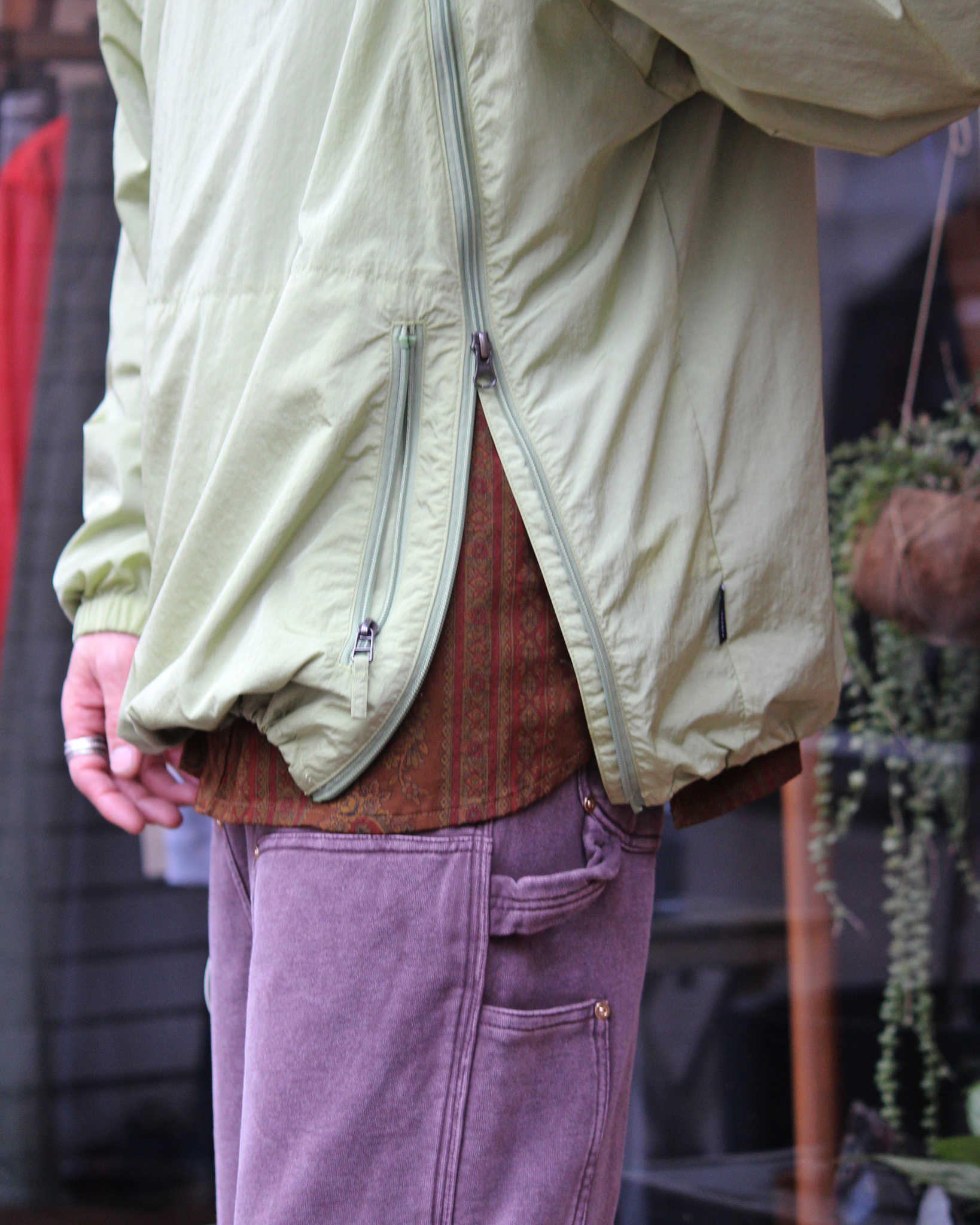 AXESQUIN アクシーズクイーン / NYLON TAFFETA BIAS ZIP JACKET ナイロンタフタバイアスジップジャケット (MINT ミント)