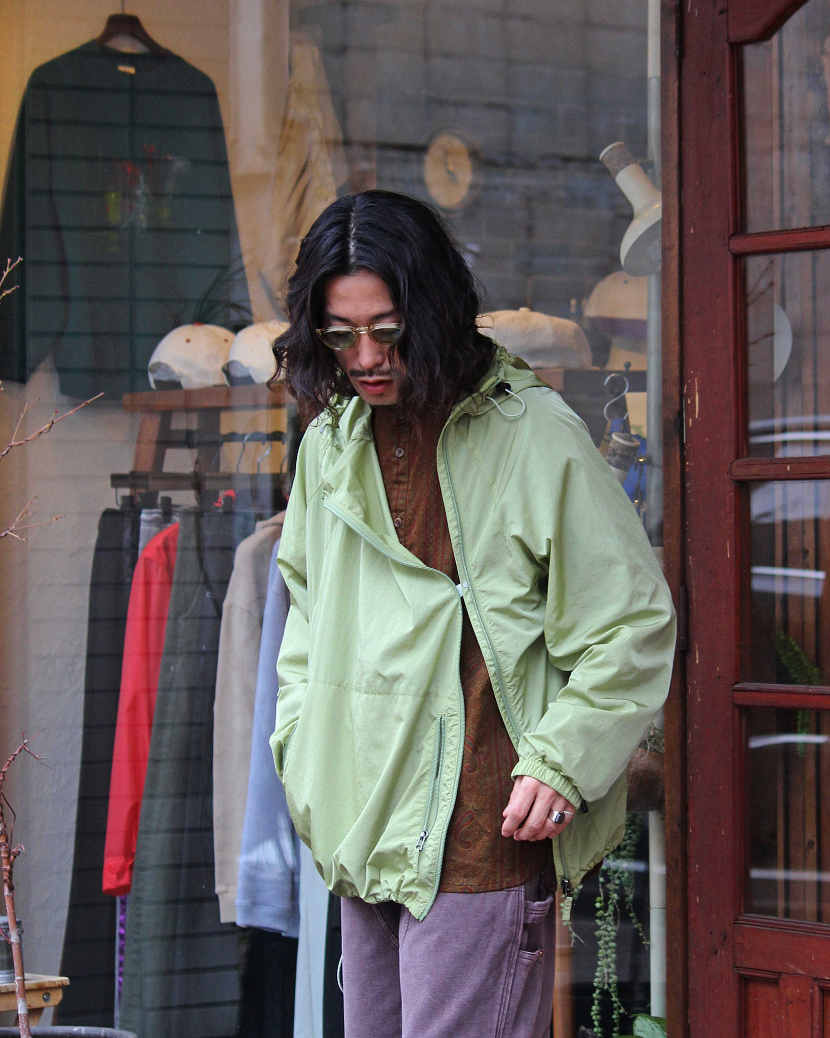 AXESQUIN アクシーズクイーン / NYLON TAFFETA BIAS ZIP JACKET ナイロンタフタバイアスジップジャケット (MINT ミント)