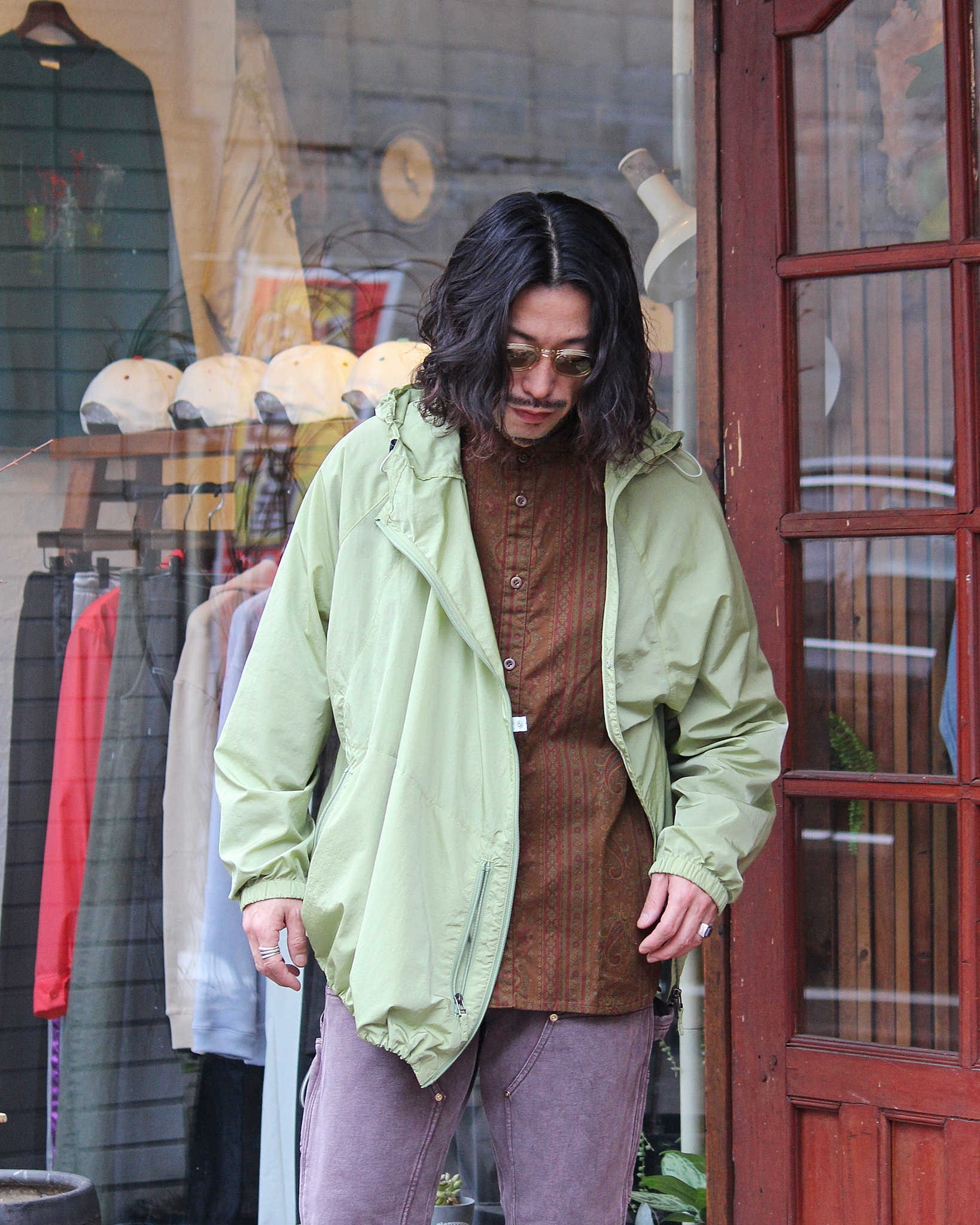 AXESQUIN アクシーズクイーン / NYLON TAFFETA BIAS ZIP JACKET ナイロンタフタバイアスジップジャケット (MINT ミント)